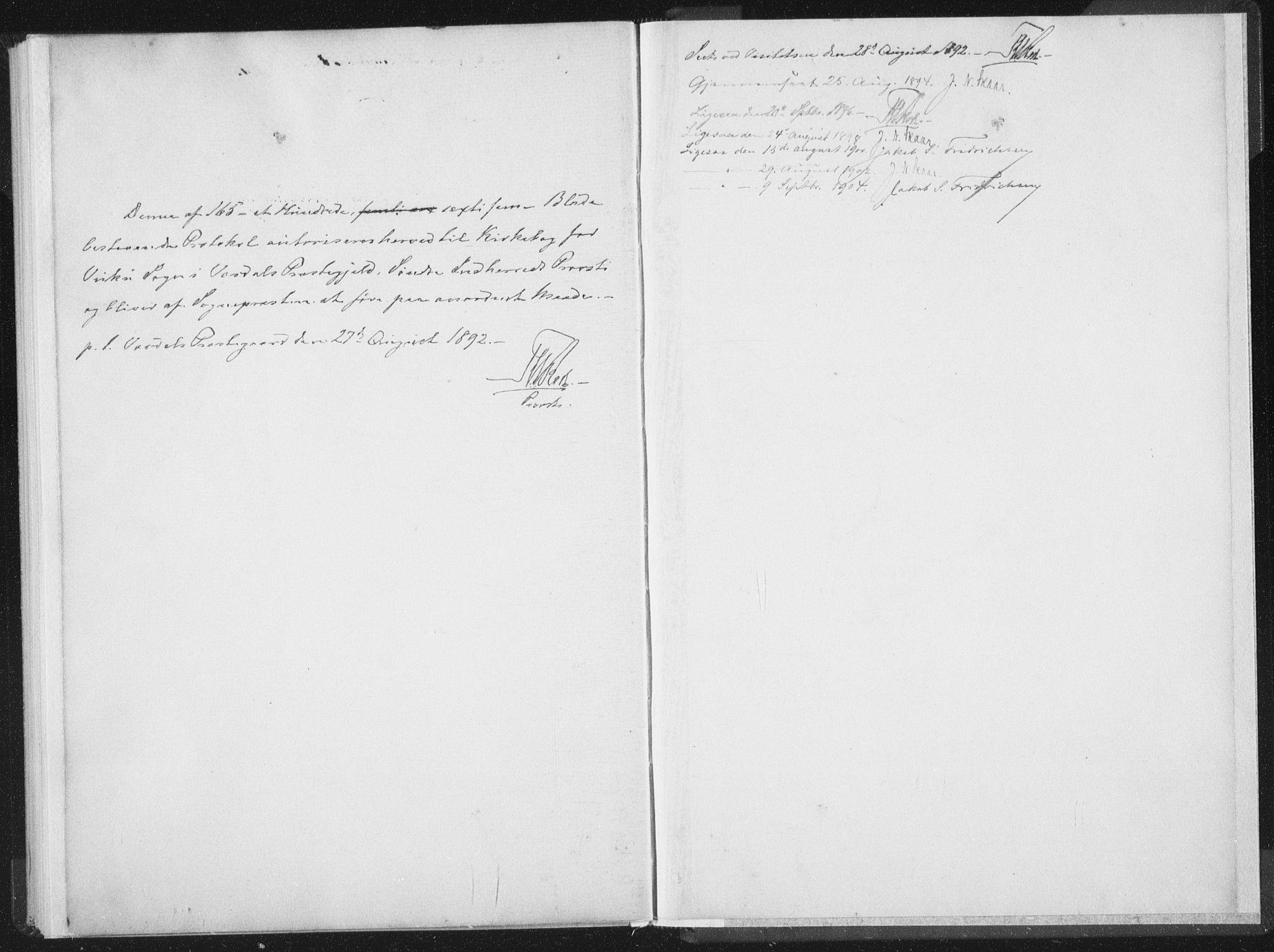 Ministerialprotokoller, klokkerbøker og fødselsregistre - Nord-Trøndelag, AV/SAT-A-1458/724/L0263: Parish register (official) no. 724A01, 1891-1907