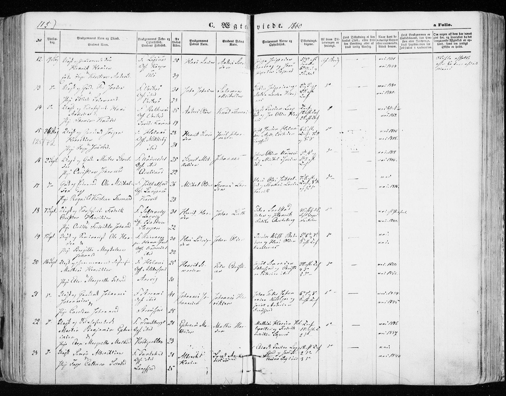 Skjervøy sokneprestkontor, AV/SATØ-S-1300/H/Ha/Haa/L0007kirke: Parish register (official) no. 7, 1860-1870, p. 115