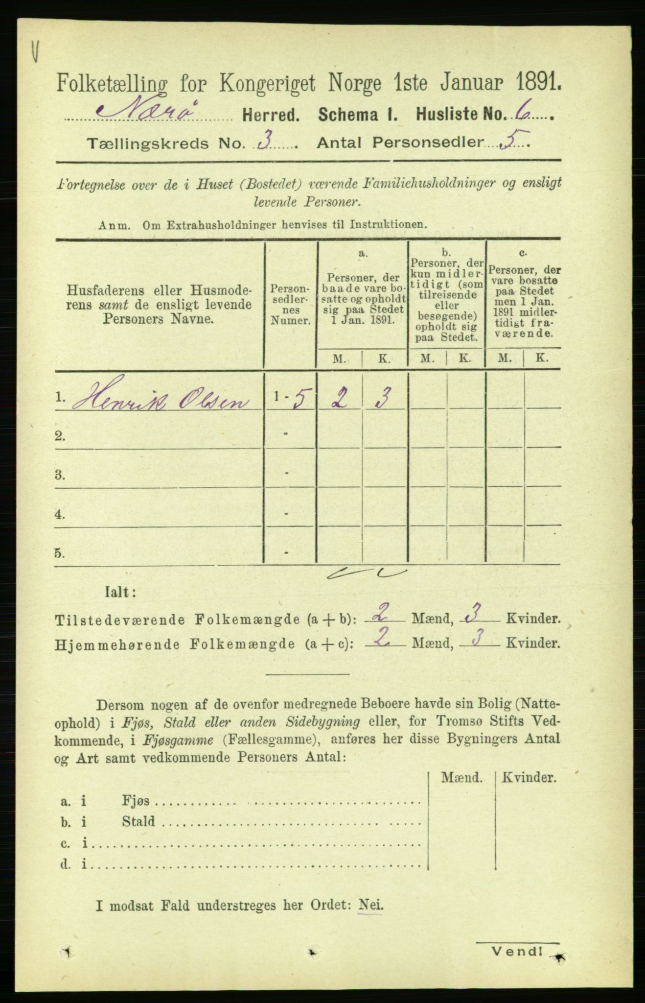 RA, 1891 census for 1751 Nærøy, 1891, p. 1222