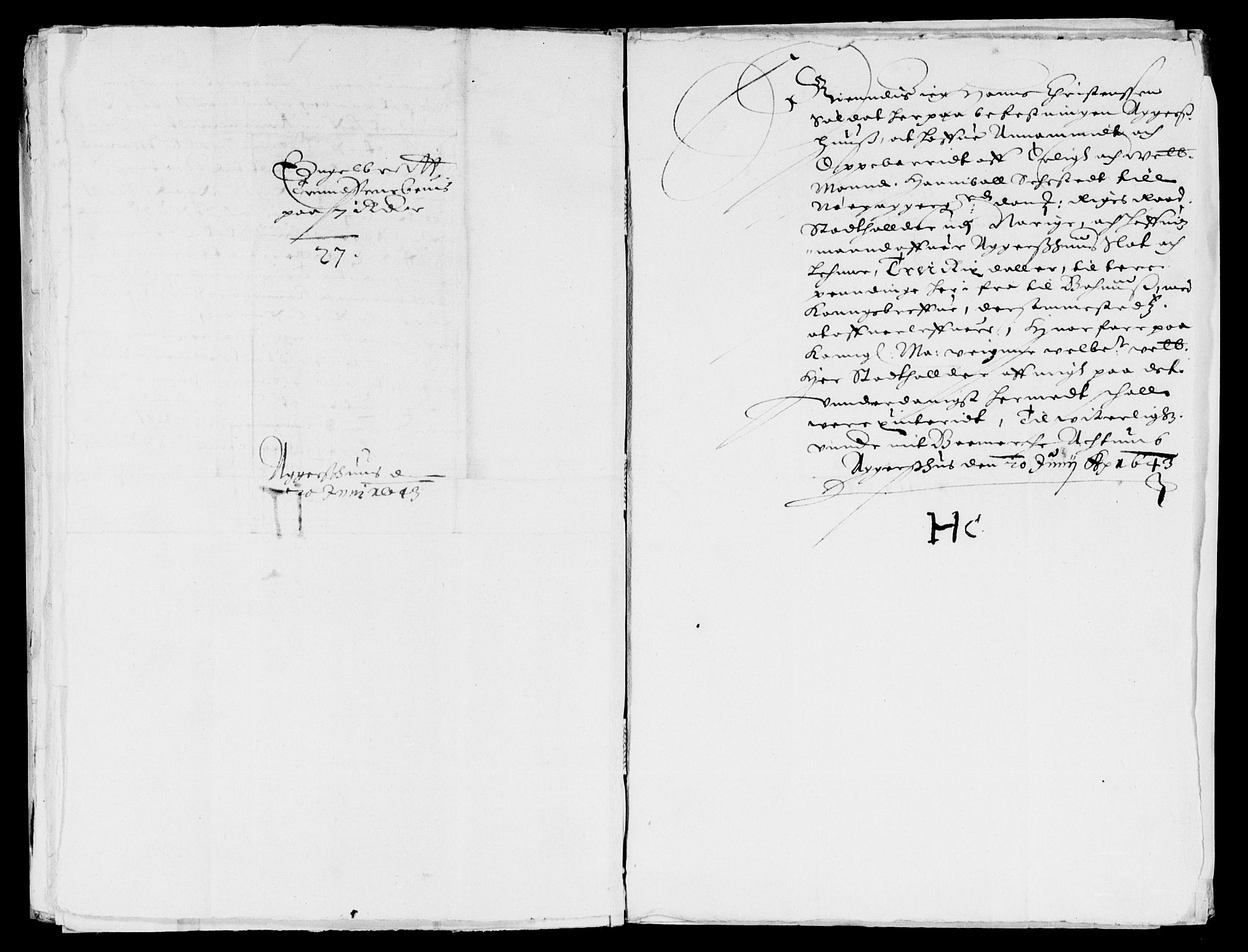 Rentekammeret inntil 1814, Reviderte regnskaper, Lensregnskaper, AV/RA-EA-5023/R/Rb/Rba/L0171: Akershus len, 1643-1644