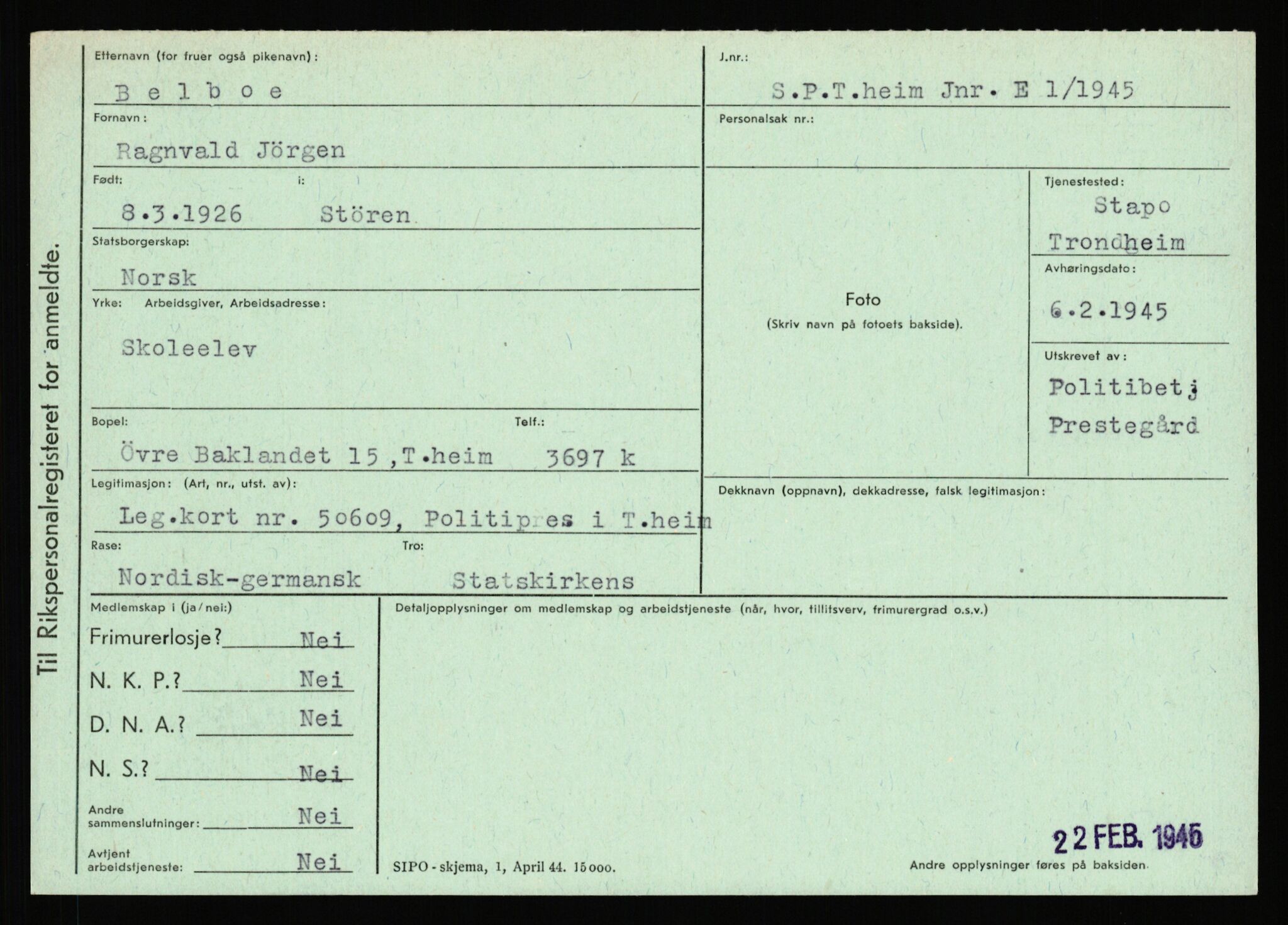 Statspolitiet - Hovedkontoret / Osloavdelingen, AV/RA-S-1329/C/Ca/L0002: Arneberg - Brand, 1943-1945, p. 1763