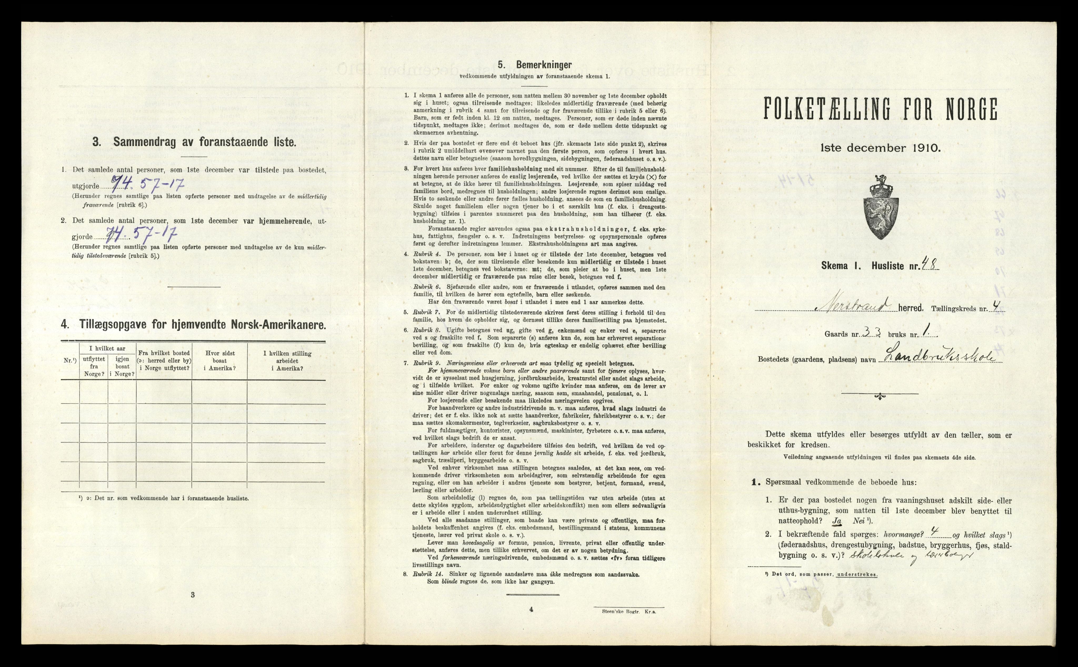 RA, 1910 census for Nedstrand, 1910, p. 337