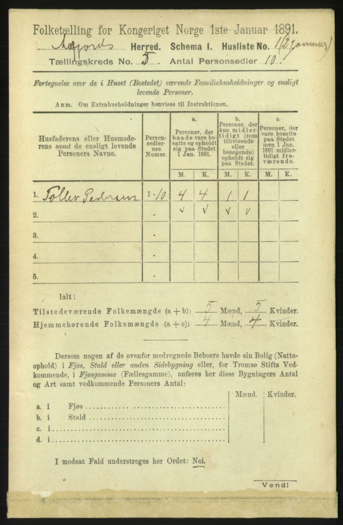 RA, 1891 census for 1630 Åfjord, 1891, p. 1153