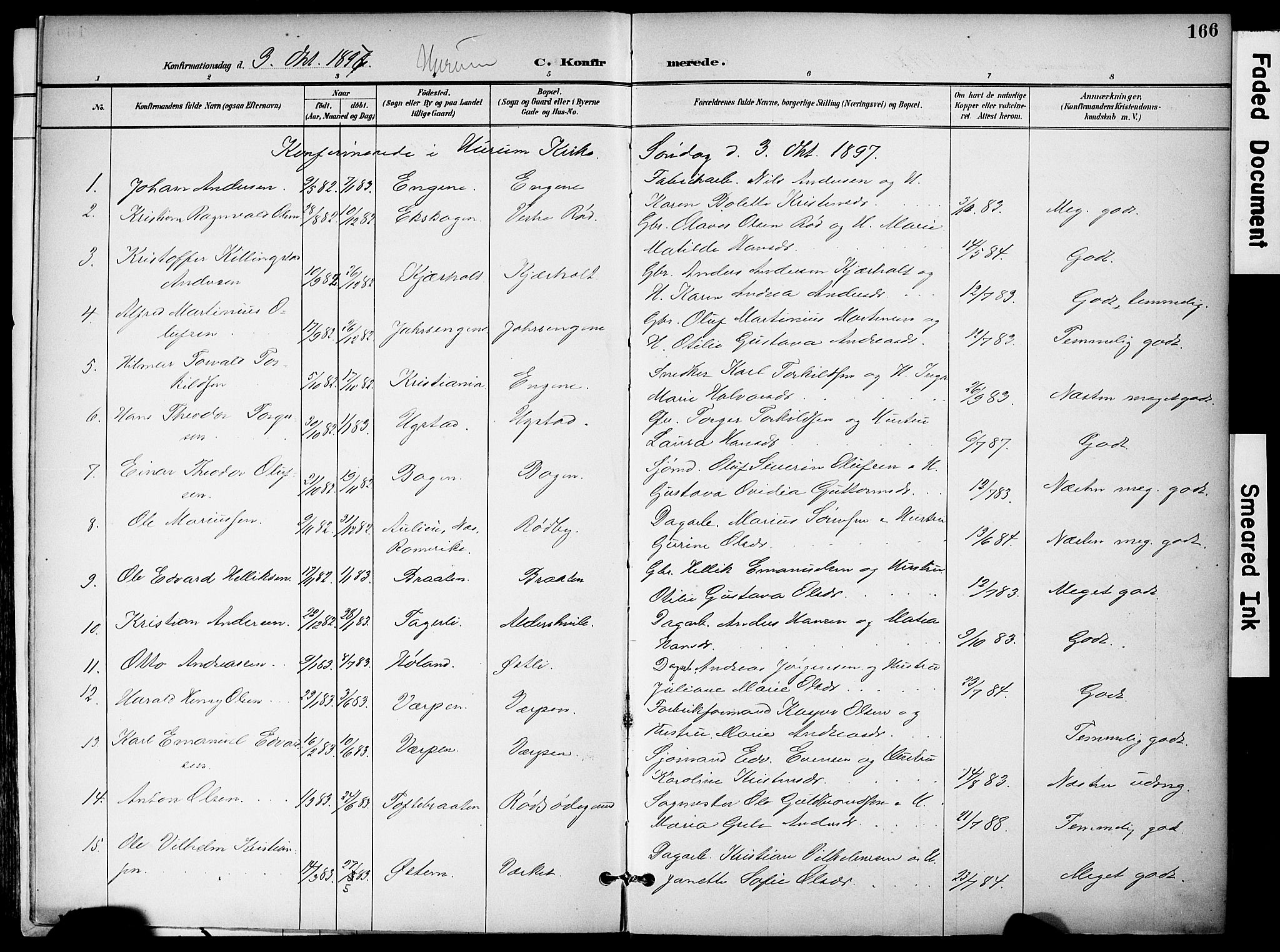 Hurum kirkebøker, SAKO/A-229/F/Fa/L0015: Parish register (official) no. 15, 1896-1908, p. 166