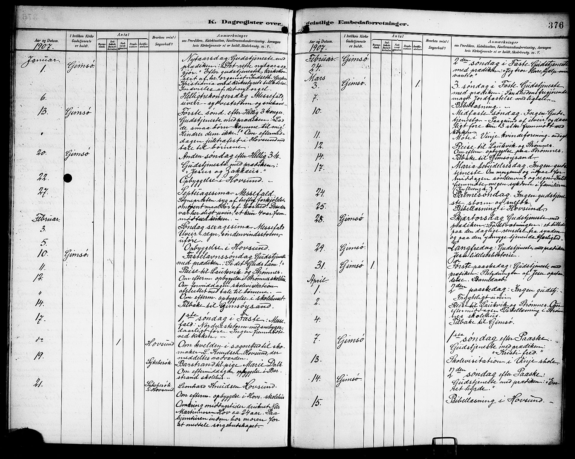 Ministerialprotokoller, klokkerbøker og fødselsregistre - Nordland, AV/SAT-A-1459/876/L1105: Parish register (copy) no. 876C04, 1896-1914, p. 376