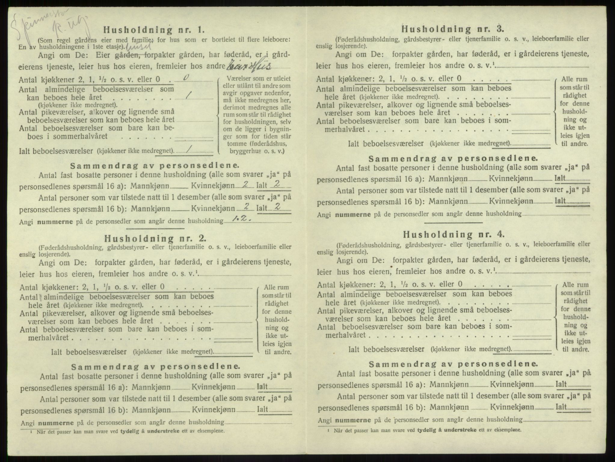 SAB, 1920 census for Førde, 1920, p. 476