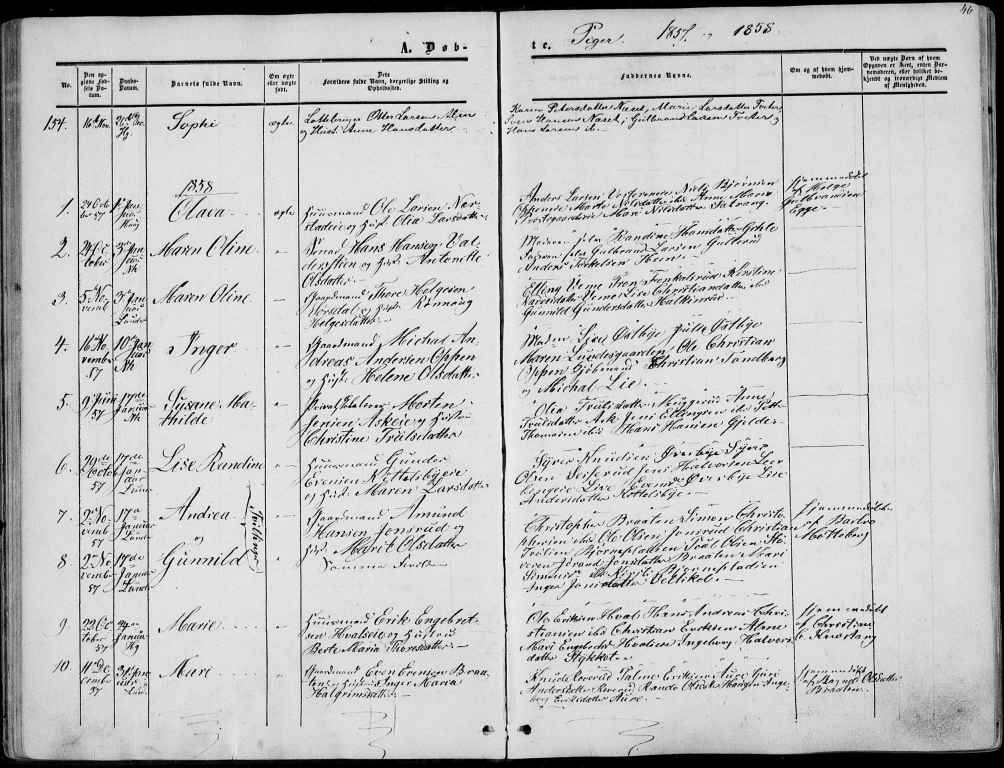 Norderhov kirkebøker, SAKO/A-237/F/Fa/L0012: Parish register (official) no. 12, 1856-1865, p. 46