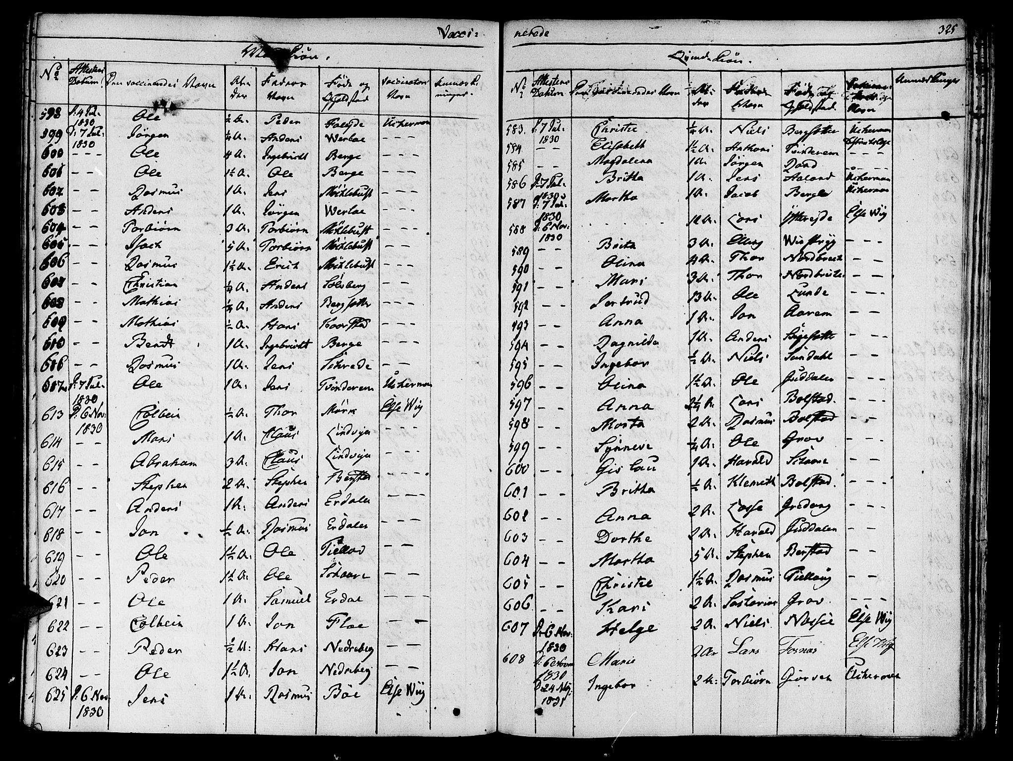Innvik sokneprestembete, AV/SAB-A-80501: Parish register (official) no. A 3, 1820-1832, p. 325