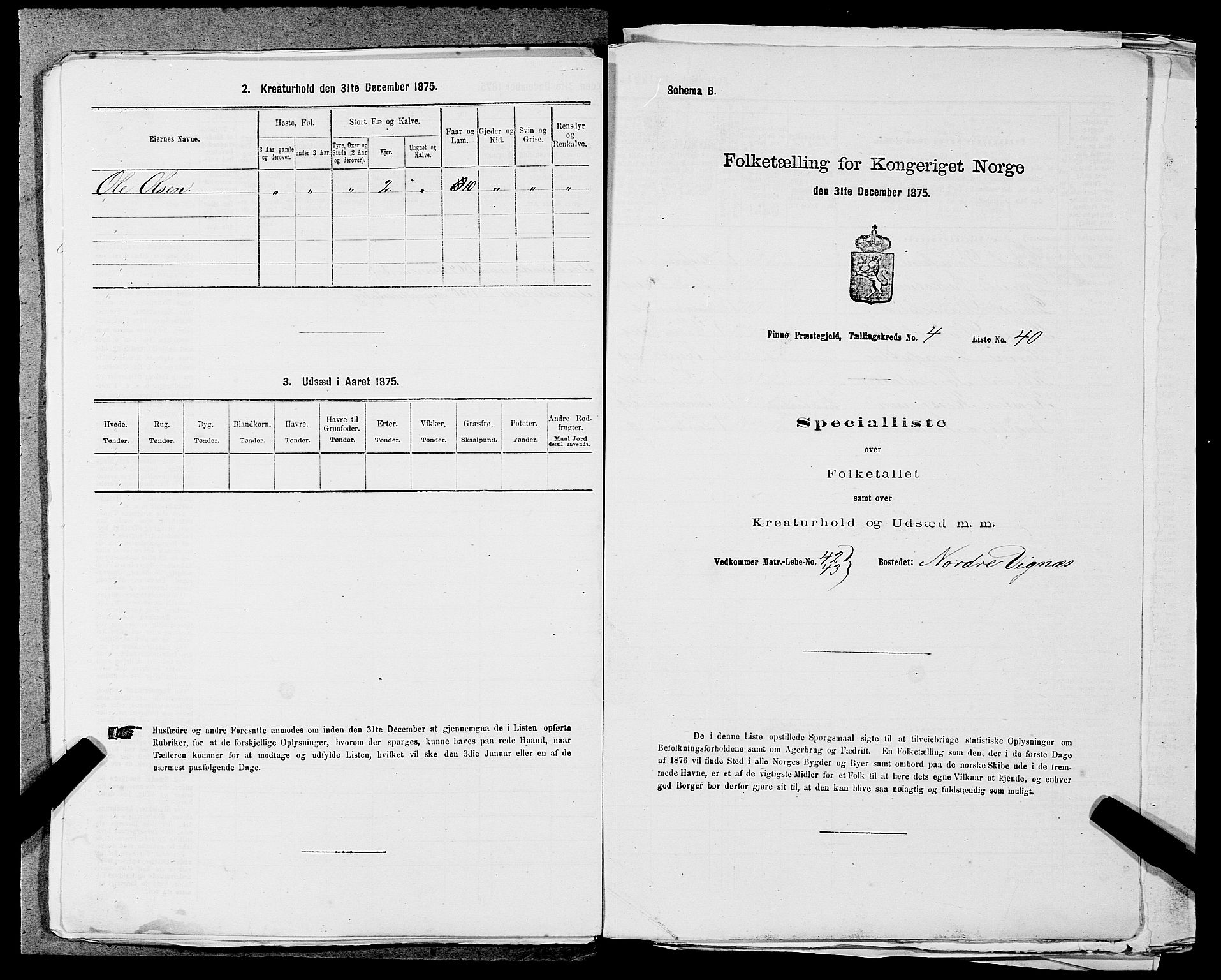 SAST, 1875 census for 1141P Finnøy, 1875, p. 458