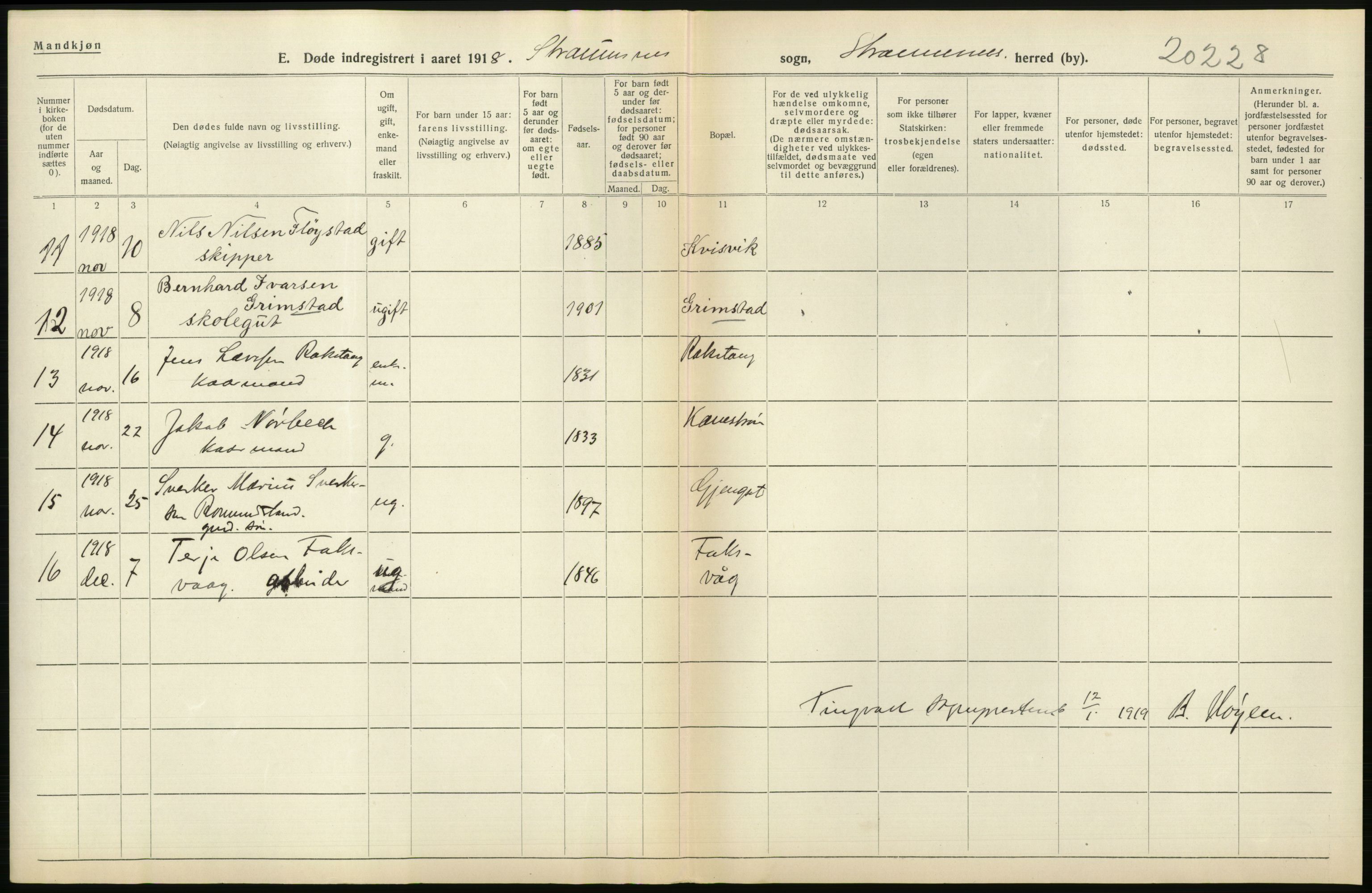 Statistisk sentralbyrå, Sosiodemografiske emner, Befolkning, AV/RA-S-2228/D/Df/Dfb/Dfbh/L0045: Møre fylke: Døde. Bygder og byer., 1918, p. 494