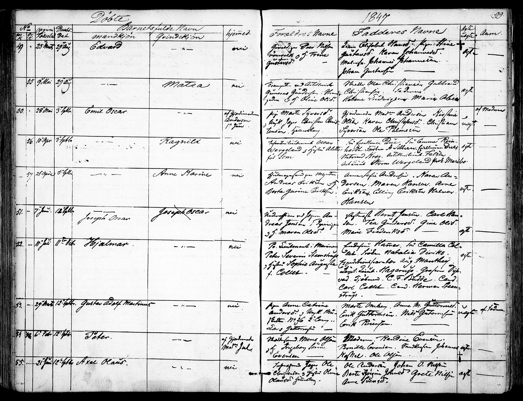 Garnisonsmenigheten Kirkebøker, SAO/A-10846/F/Fa/L0008: Parish register (official) no. 8, 1842-1859, p. 99