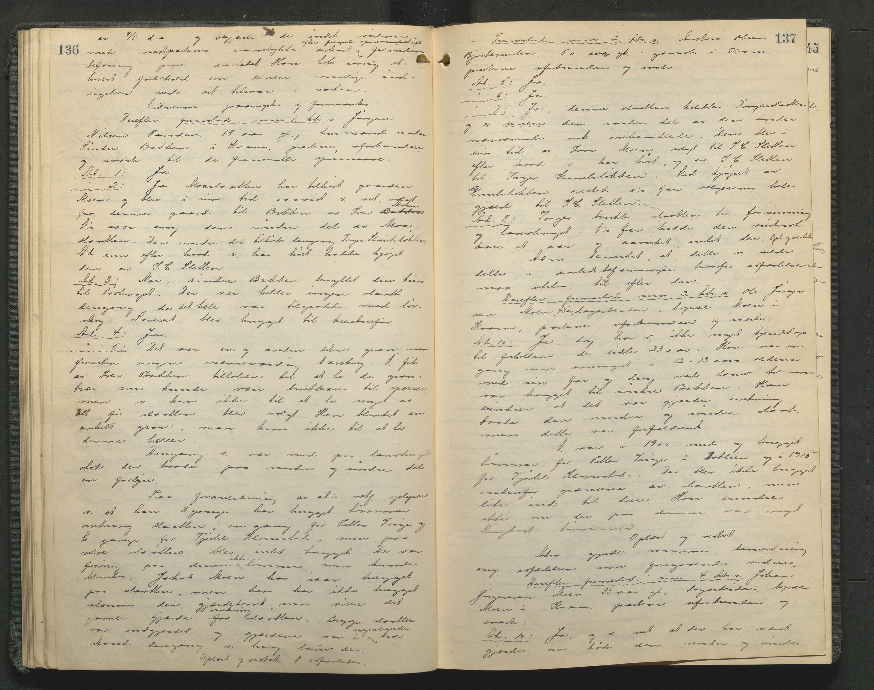 Nord-Gudbrandsdal tingrett, SAH/TING-002/G/Gc/Gcb/L0013: Ekstrarettsprotokoll for åstedssaker, 1919-1927, p. 136-137