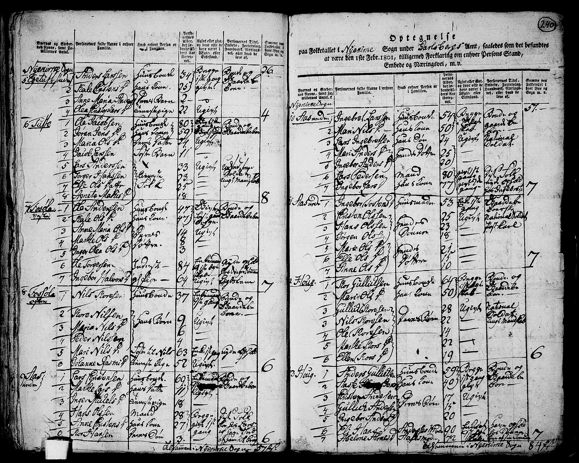 RA, 1801 census for 0717P Borre, 1801, p. 239b-240a