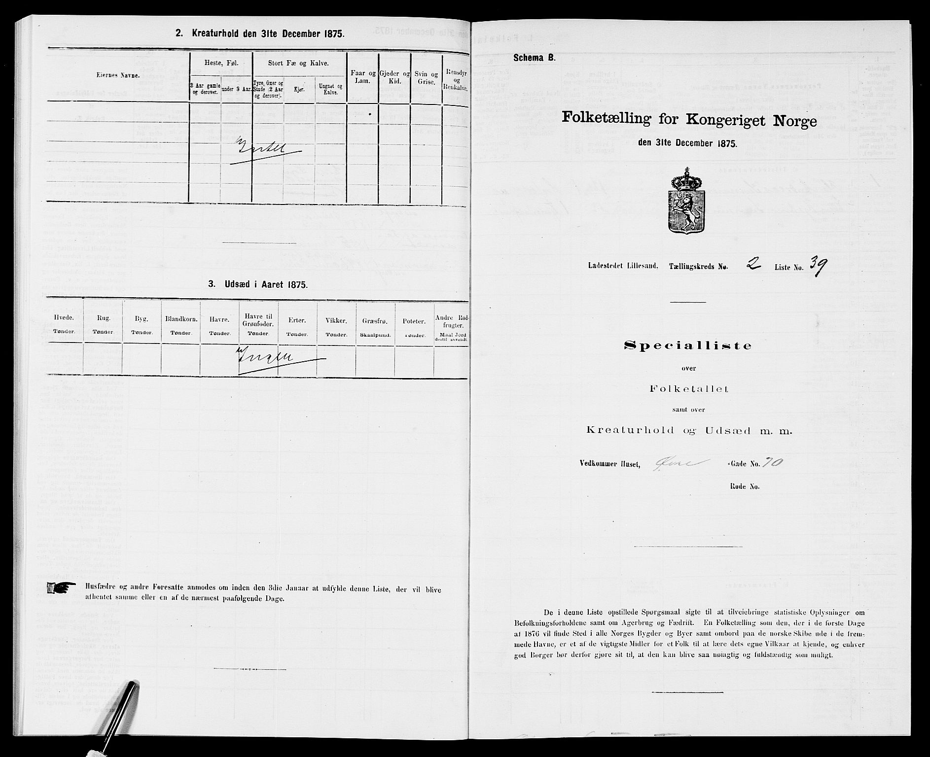 SAK, 1875 census for 0905B Vestre Moland/Lillesand, 1875, p. 183