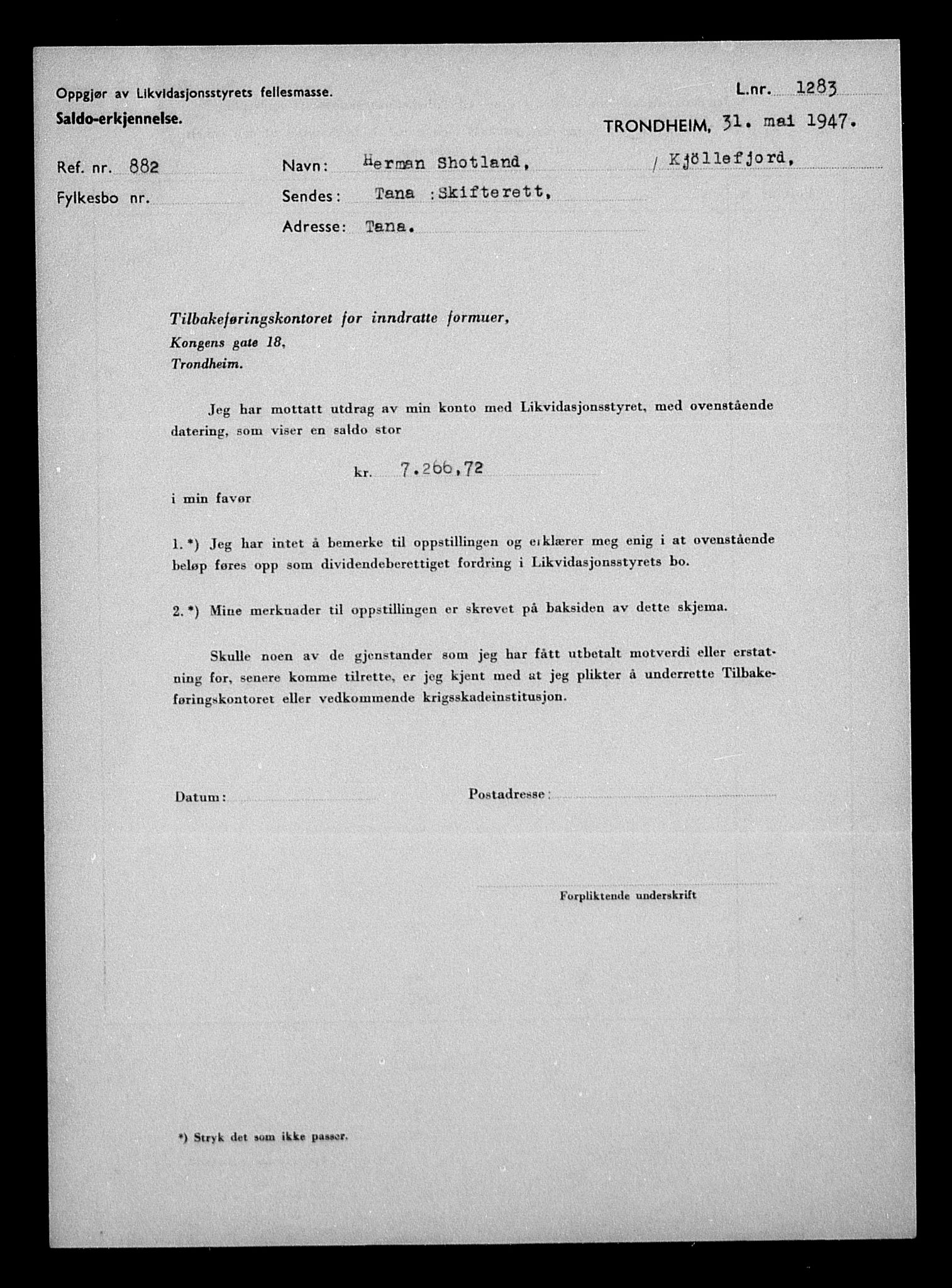 Justisdepartementet, Tilbakeføringskontoret for inndratte formuer, AV/RA-S-1564/H/Hc/Hcb/L0915: --, 1945-1947, p. 507