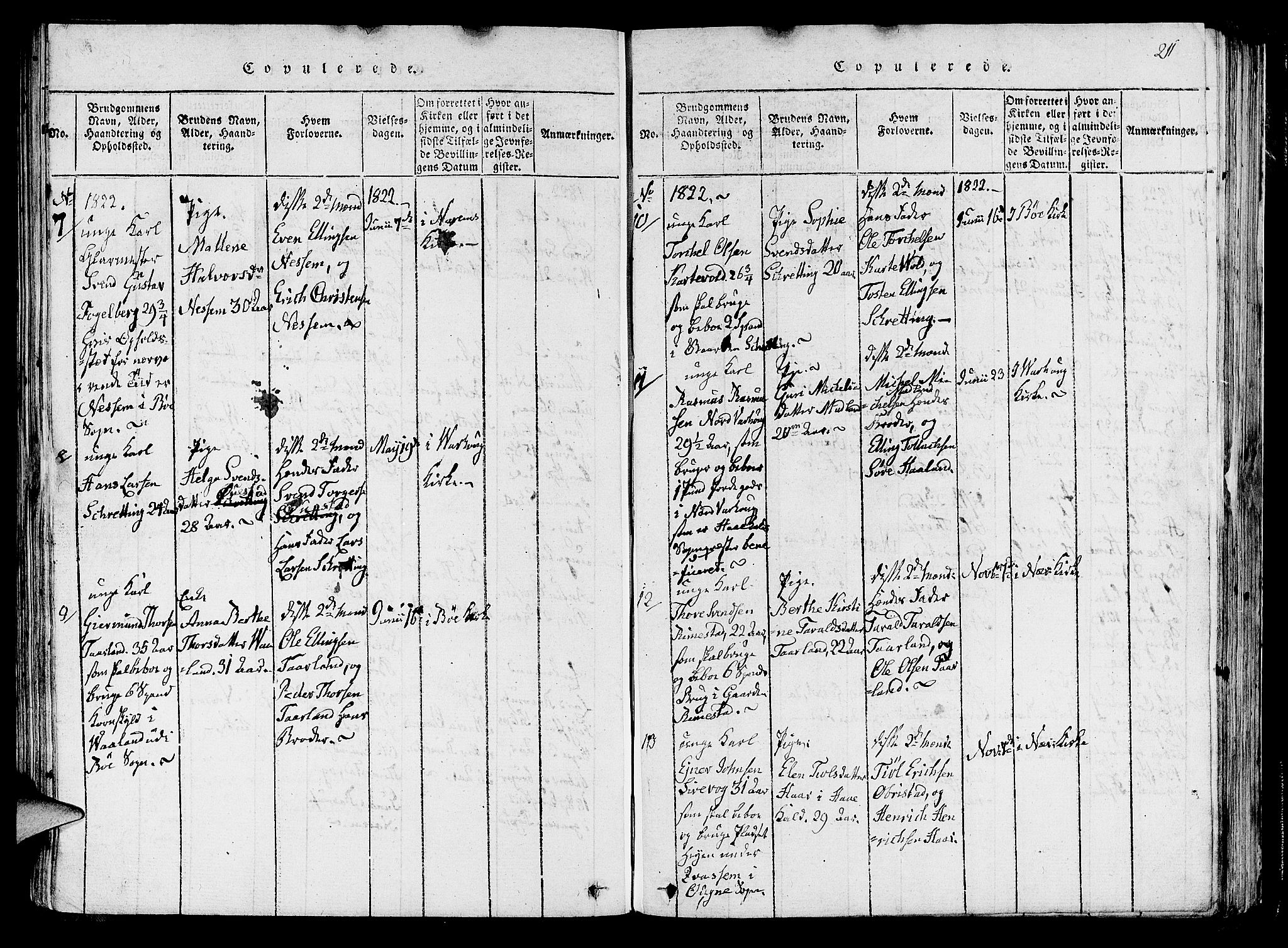 Hå sokneprestkontor, SAST/A-101801/001/30BA/L0003: Parish register (official) no. A 3, 1815-1825, p. 211