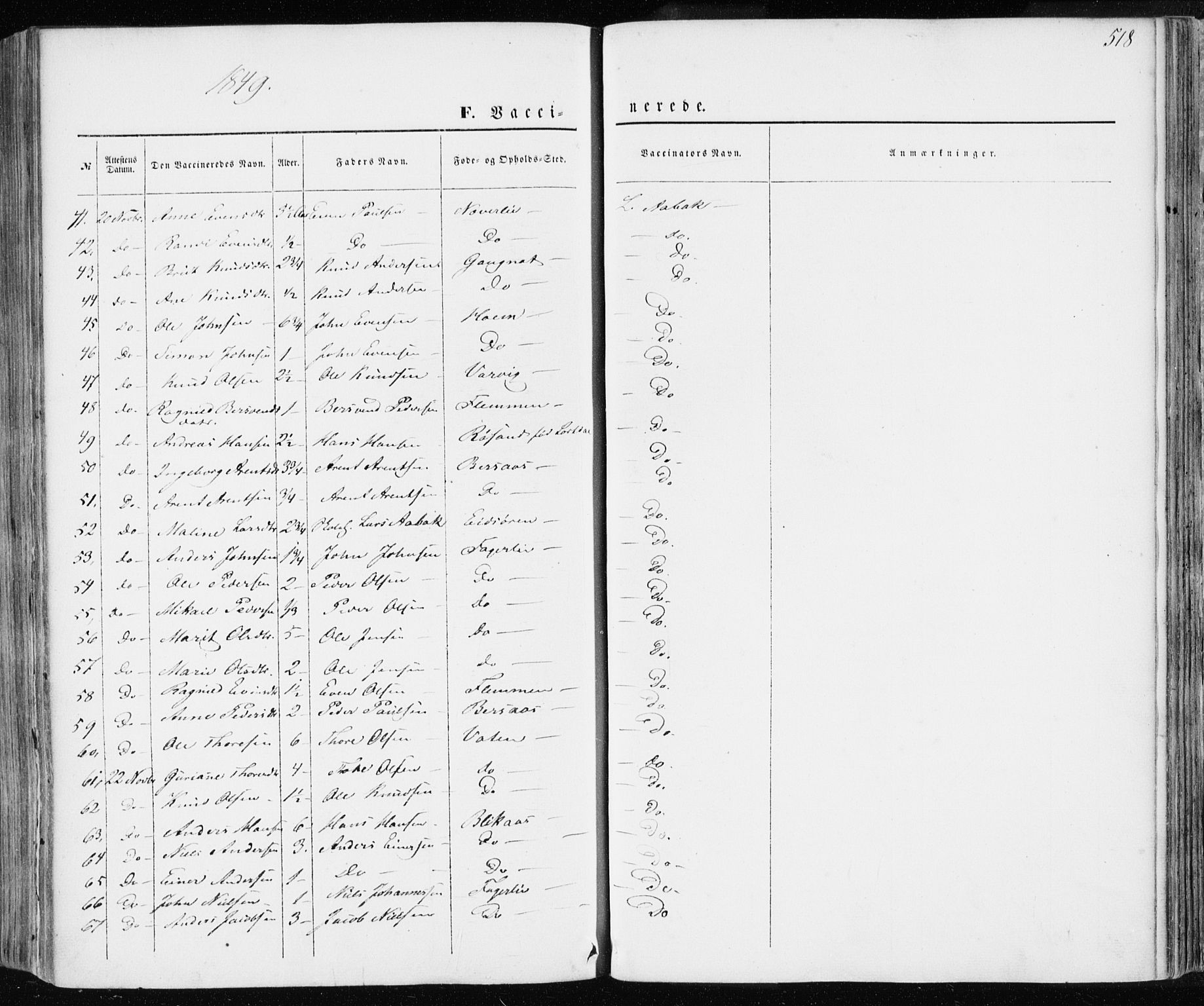 Ministerialprotokoller, klokkerbøker og fødselsregistre - Møre og Romsdal, AV/SAT-A-1454/586/L0984: Parish register (official) no. 586A10, 1844-1856, p. 518