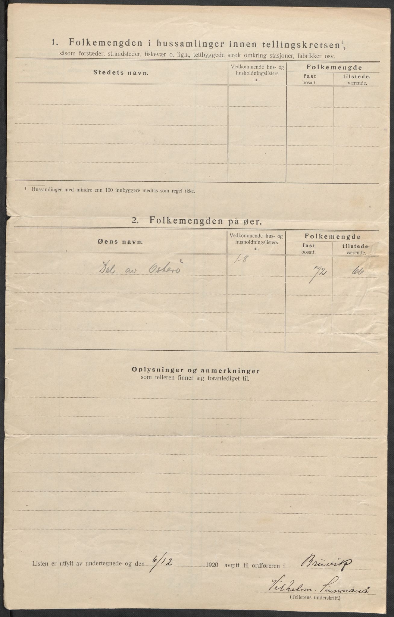 SAB, 1920 census for Bruvik, 1920, p. 46