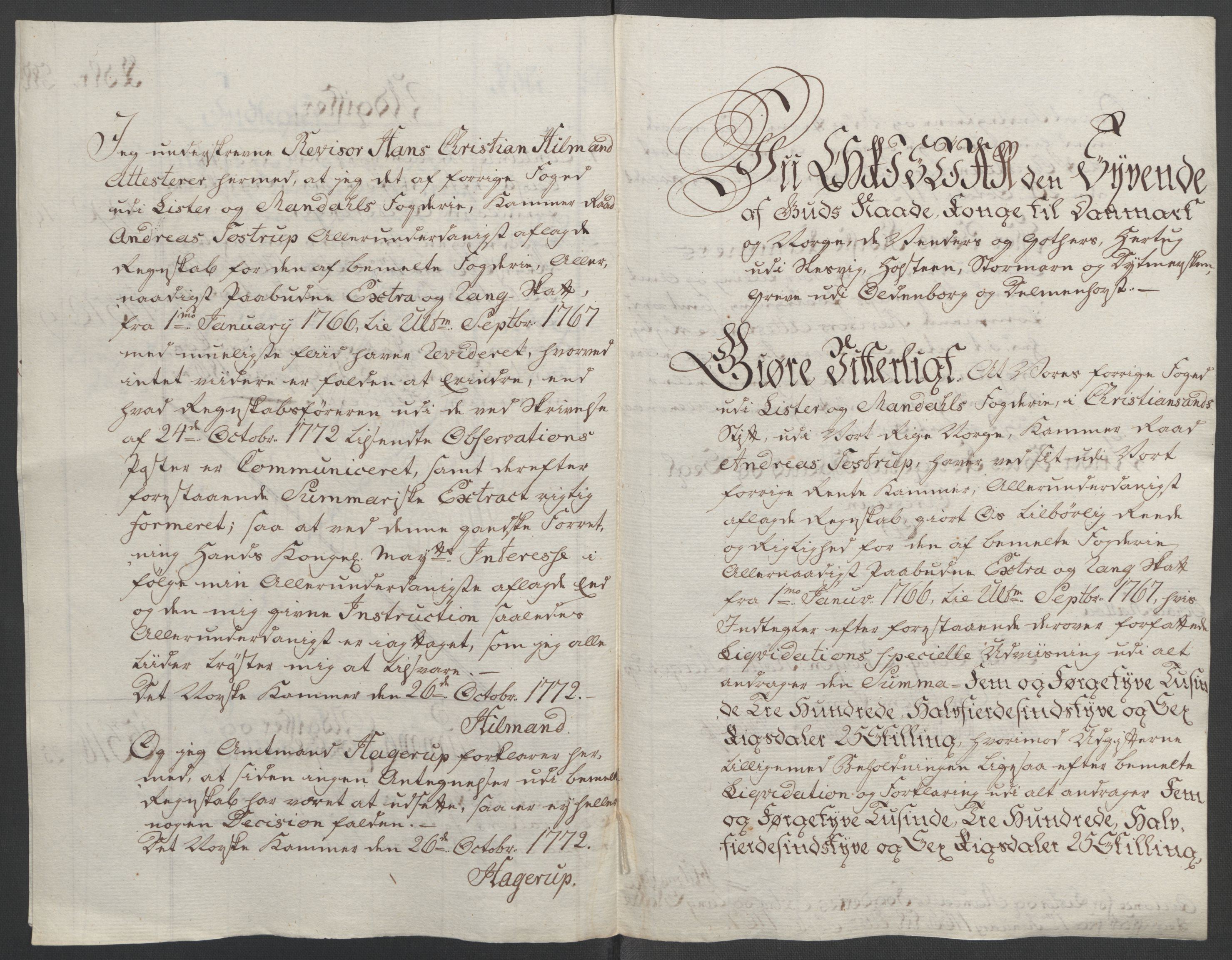 Rentekammeret inntil 1814, Reviderte regnskaper, Fogderegnskap, AV/RA-EA-4092/R45/L2704: Ekstraskatten Lista og Mandal, 1762-1768, p. 221