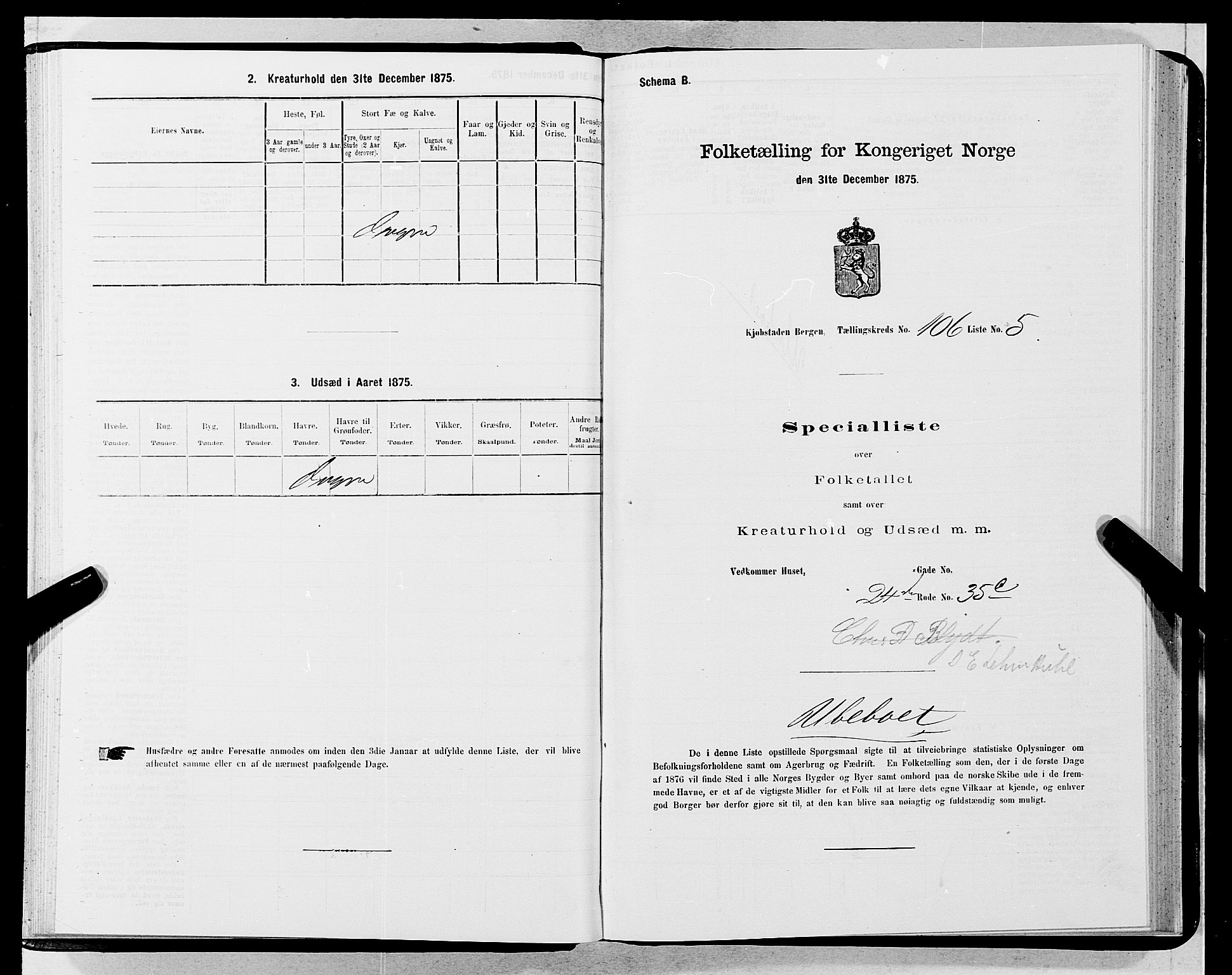 SAB, 1875 census for 1301 Bergen, 1875, p. 5761