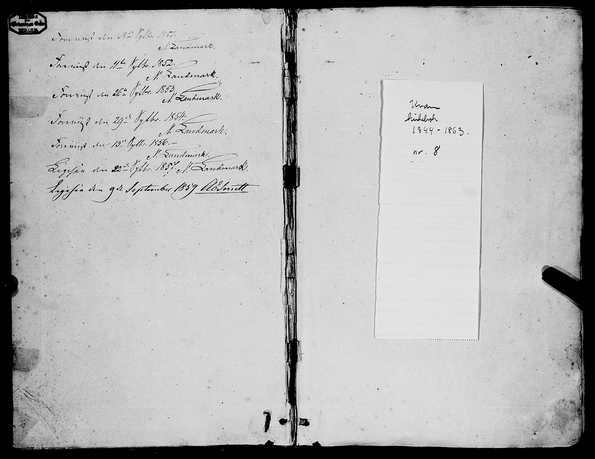 Kvam sokneprestembete, AV/SAB-A-76201/H/Haa: Parish register (official) no. A 8, 1844-1863