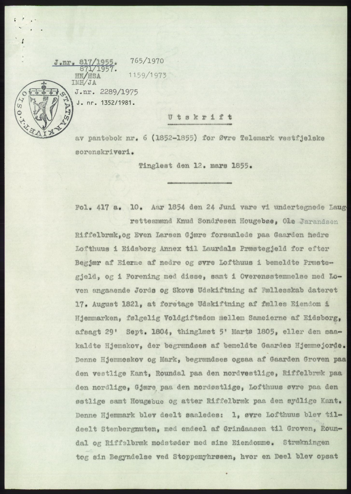 Statsarkivet i Kongsberg, SAKO/A-0001, 1955, p. 9