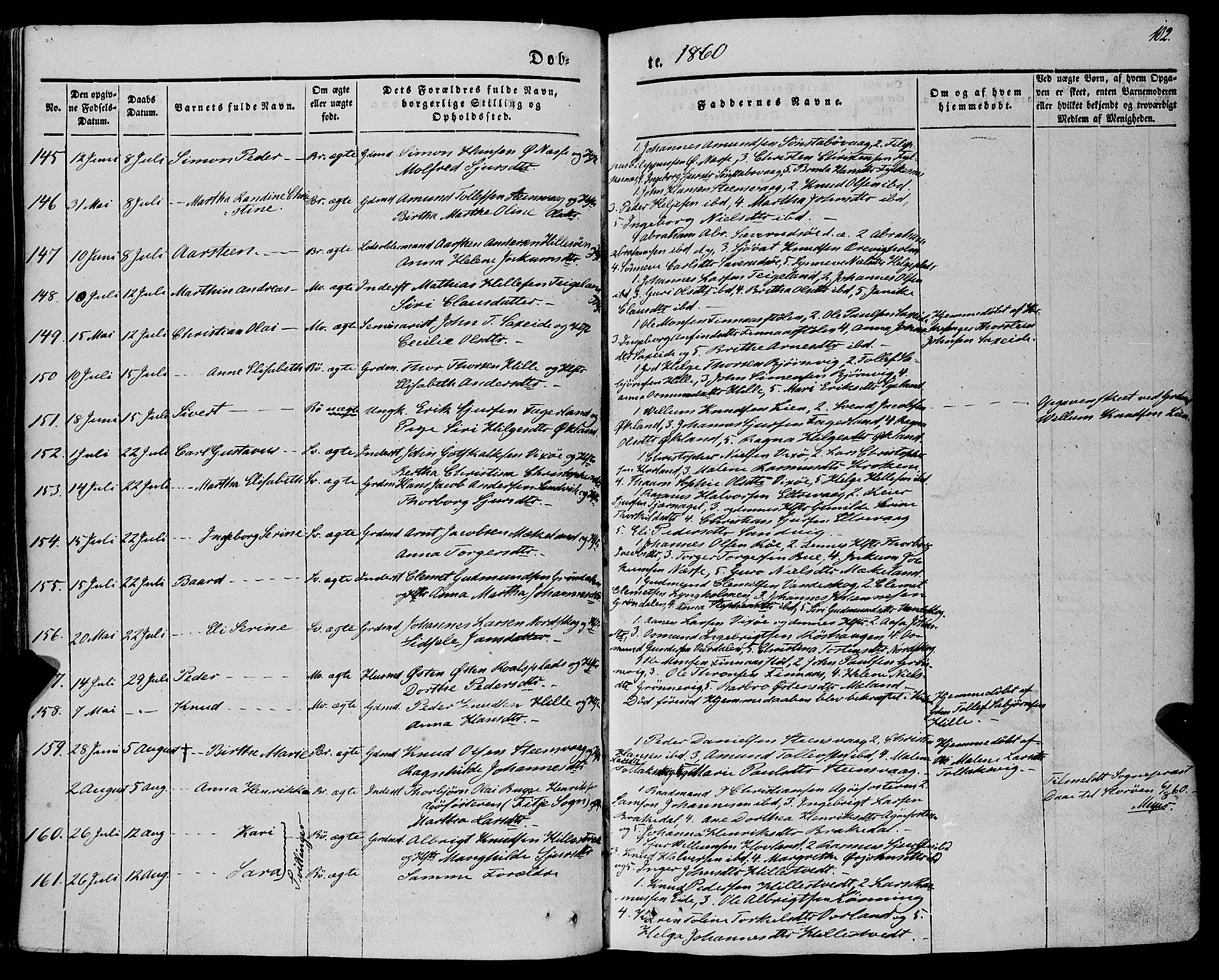 Finnås sokneprestembete, AV/SAB-A-99925/H/Ha/Haa/Haaa/L0007: Parish register (official) no. A 7, 1850-1862, p. 102