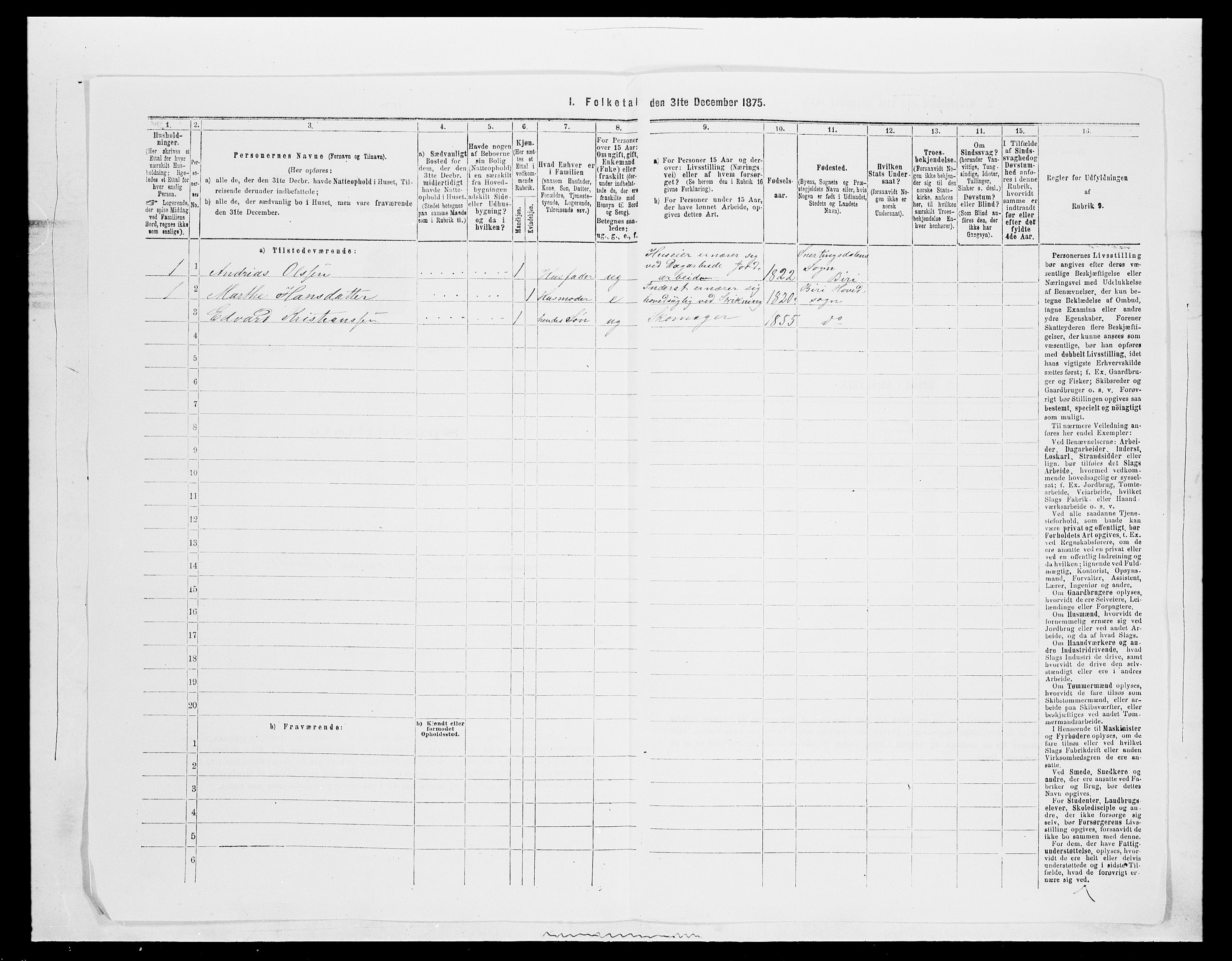 SAH, 1875 census for 0525P Biri, 1875, p. 1499