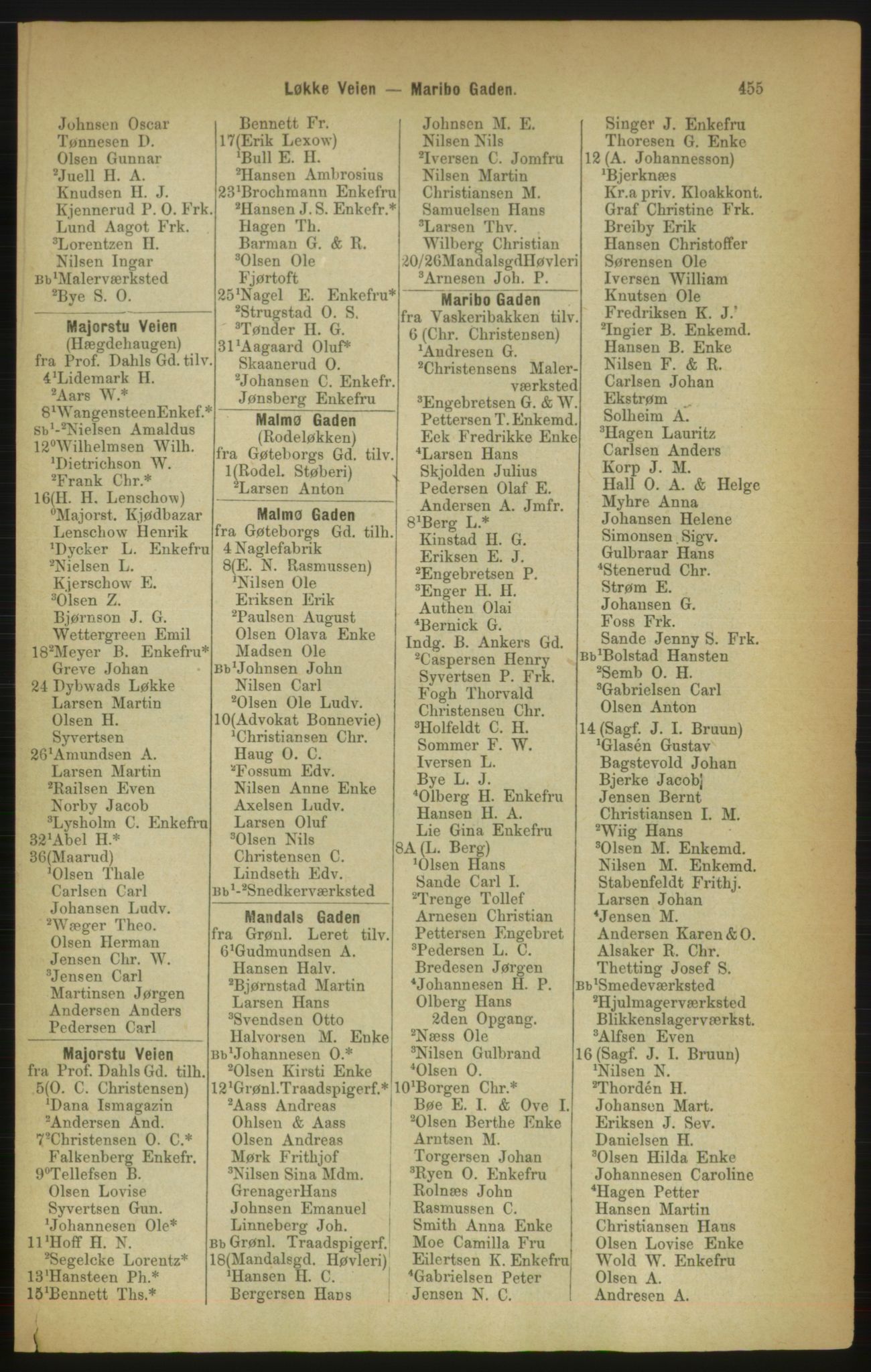 Kristiania/Oslo adressebok, PUBL/-, 1888, p. 455