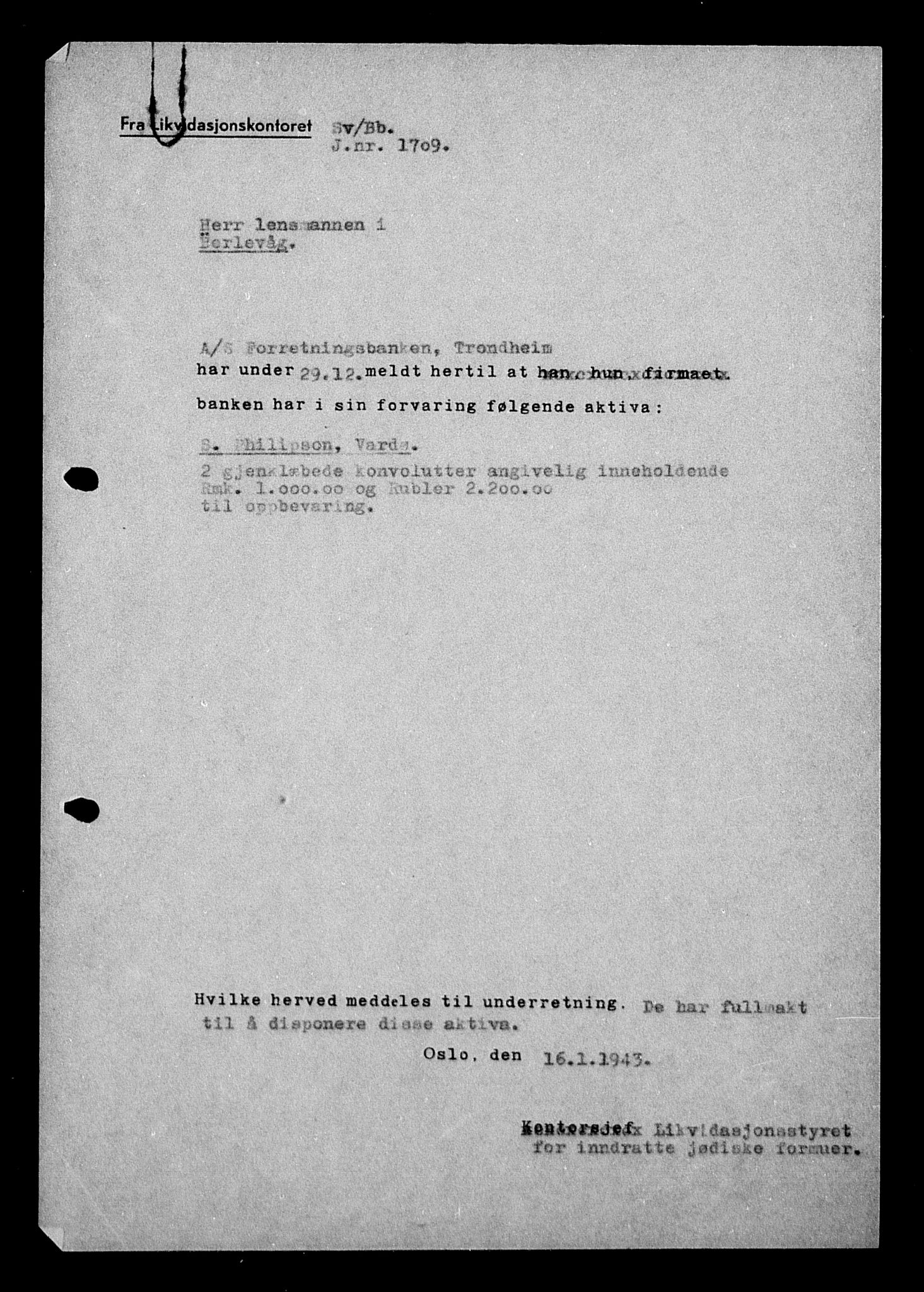 Justisdepartementet, Tilbakeføringskontoret for inndratte formuer, AV/RA-S-1564/H/Hc/Hcb/L0915: --, 1945-1947, p. 234