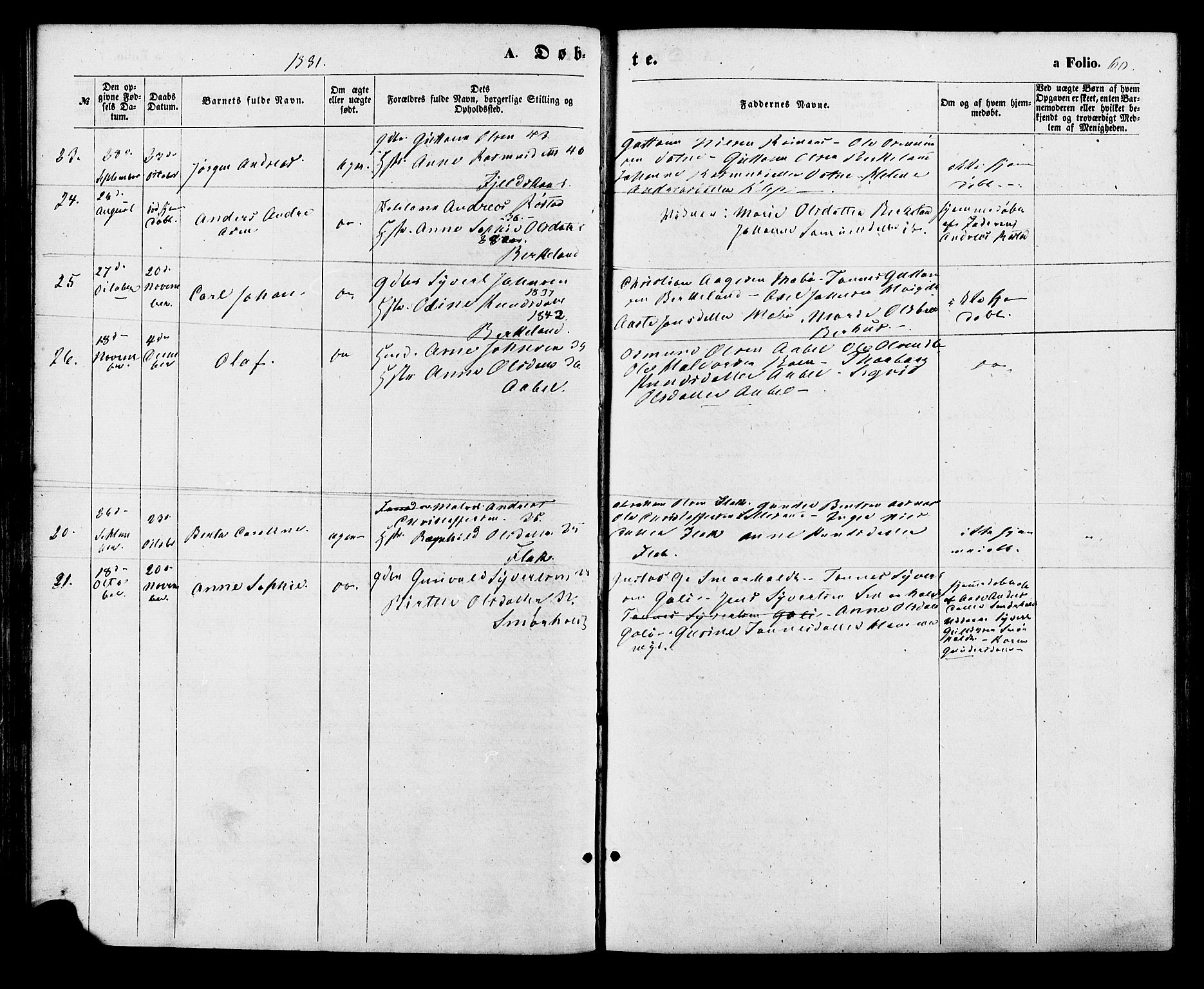 Birkenes sokneprestkontor, AV/SAK-1111-0004/F/Fa/L0004: Parish register (official) no. A 4, 1867-1886, p. 60