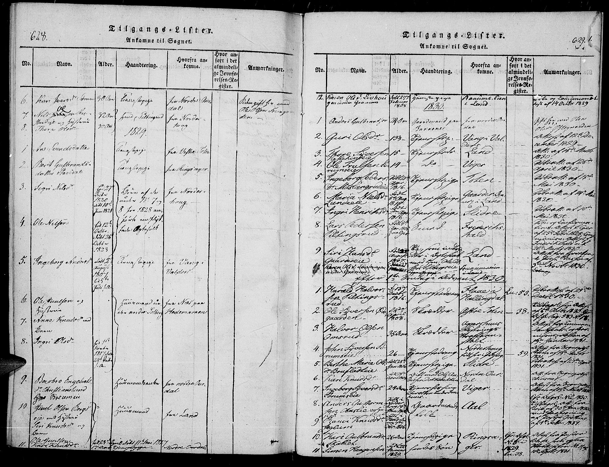 Sør-Aurdal prestekontor, AV/SAH-PREST-128/H/Ha/Haa/L0003: Parish register (official) no. 3, 1825-1840, p. 628-629