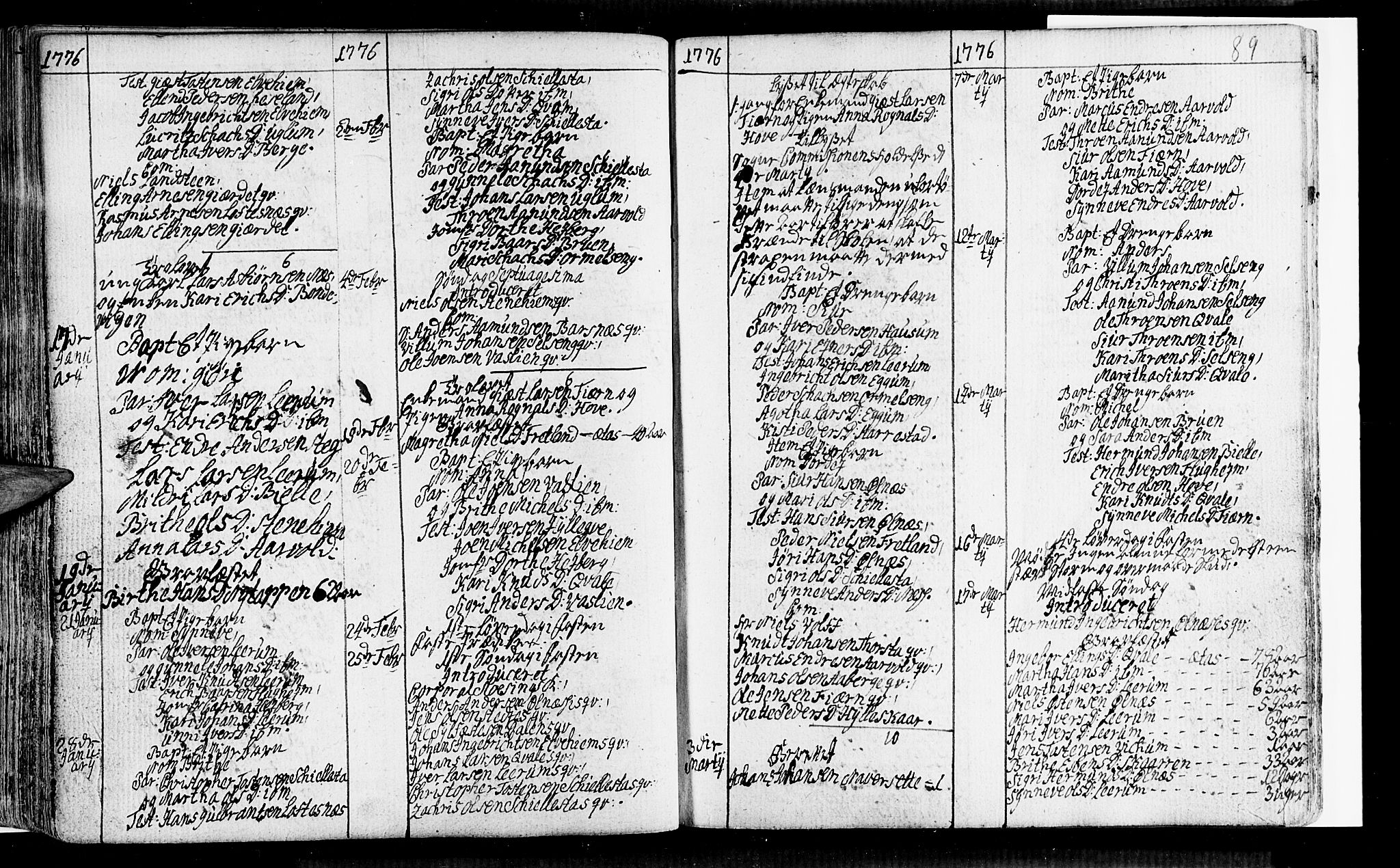 Sogndal sokneprestembete, SAB/A-81301/H/Haa/Haaa/L0005: Parish register (official) no. A 5, 1768-1782, p. 89