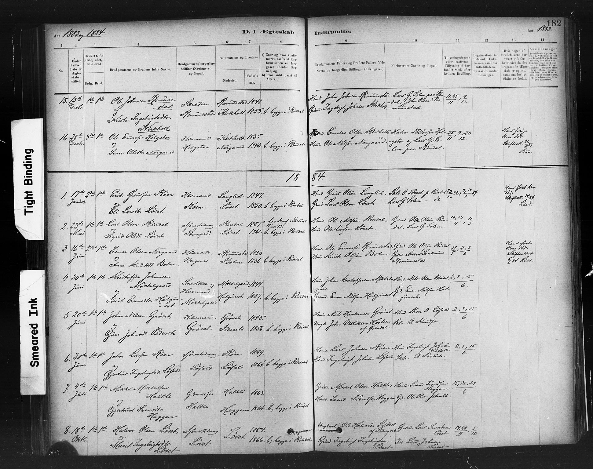 Ministerialprotokoller, klokkerbøker og fødselsregistre - Møre og Romsdal, AV/SAT-A-1454/598/L1069: Parish register (official) no. 598A03, 1882-1895, p. 182