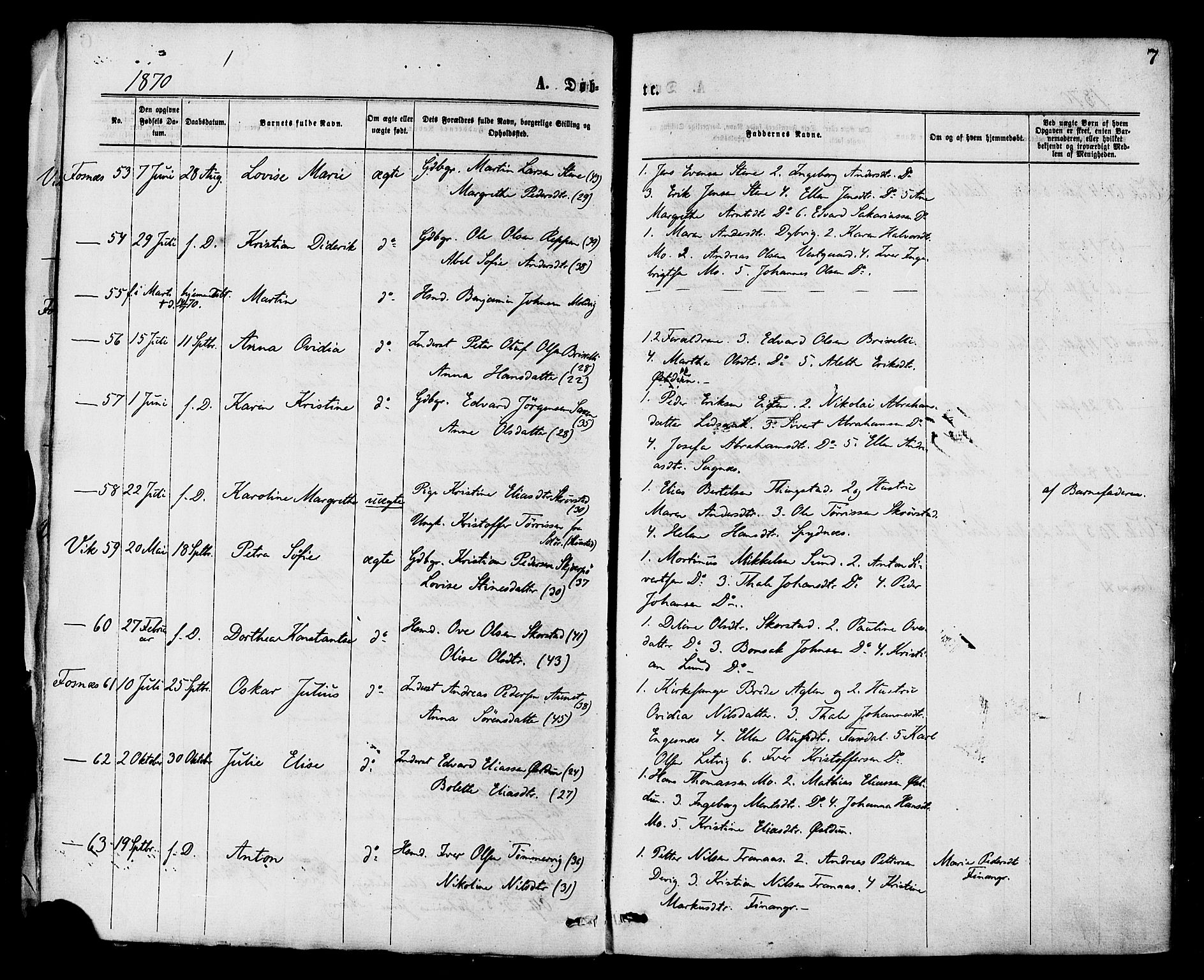 Ministerialprotokoller, klokkerbøker og fødselsregistre - Nord-Trøndelag, SAT/A-1458/773/L0616: Parish register (official) no. 773A07, 1870-1887, p. 7