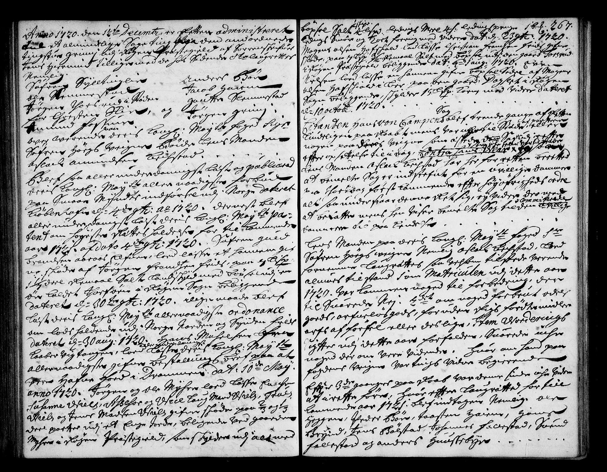 Lier, Røyken og Hurum sorenskriveri, SAKO/A-89/F/Fa/L0044: Tingbok, 1716-1721, p. 267