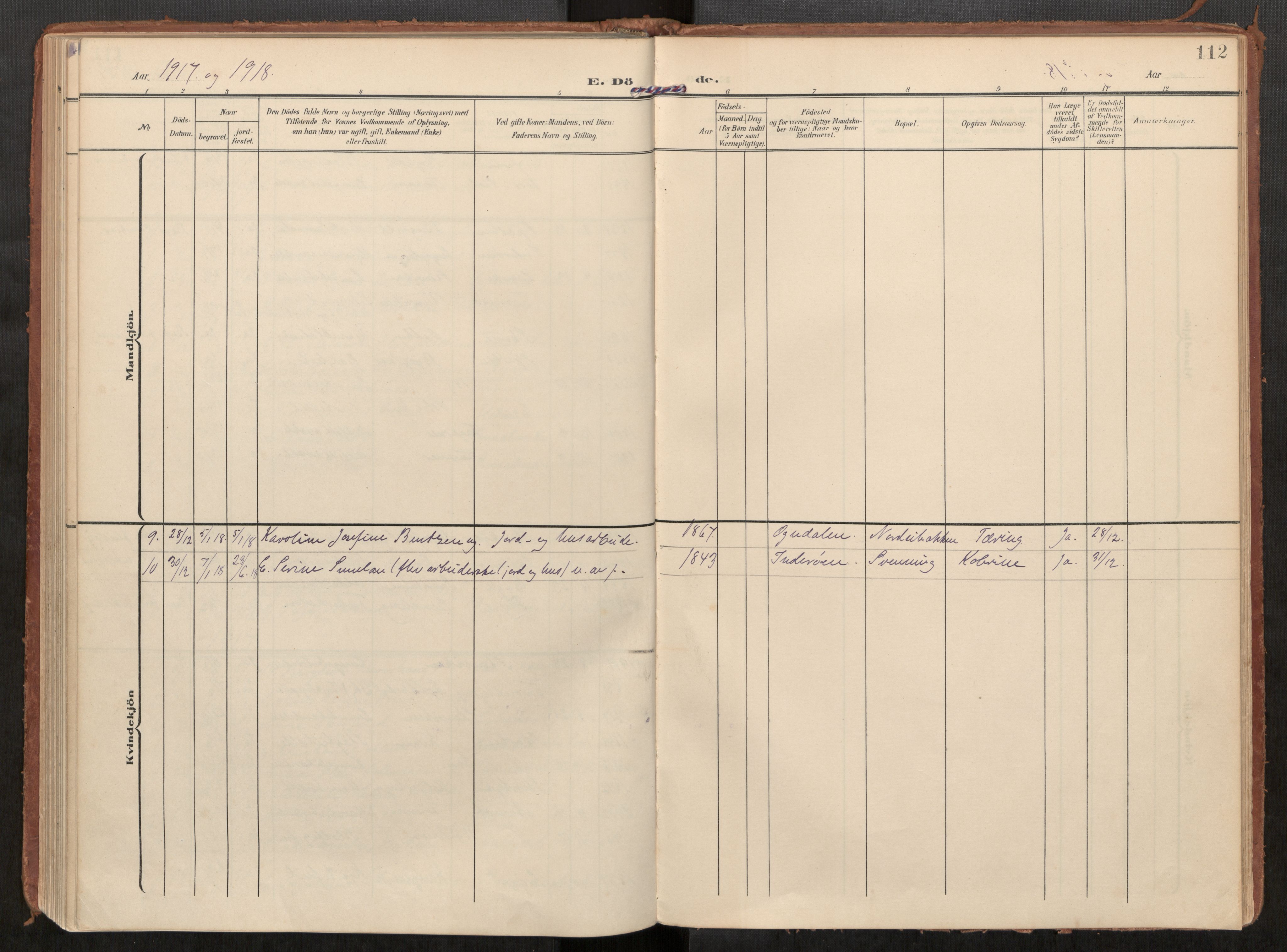 Steinkjer sokneprestkontor, SAT/A-1541/01/H/Ha/Haa/L0002: Parish register (official) no. 2, 1907-1917, p. 112