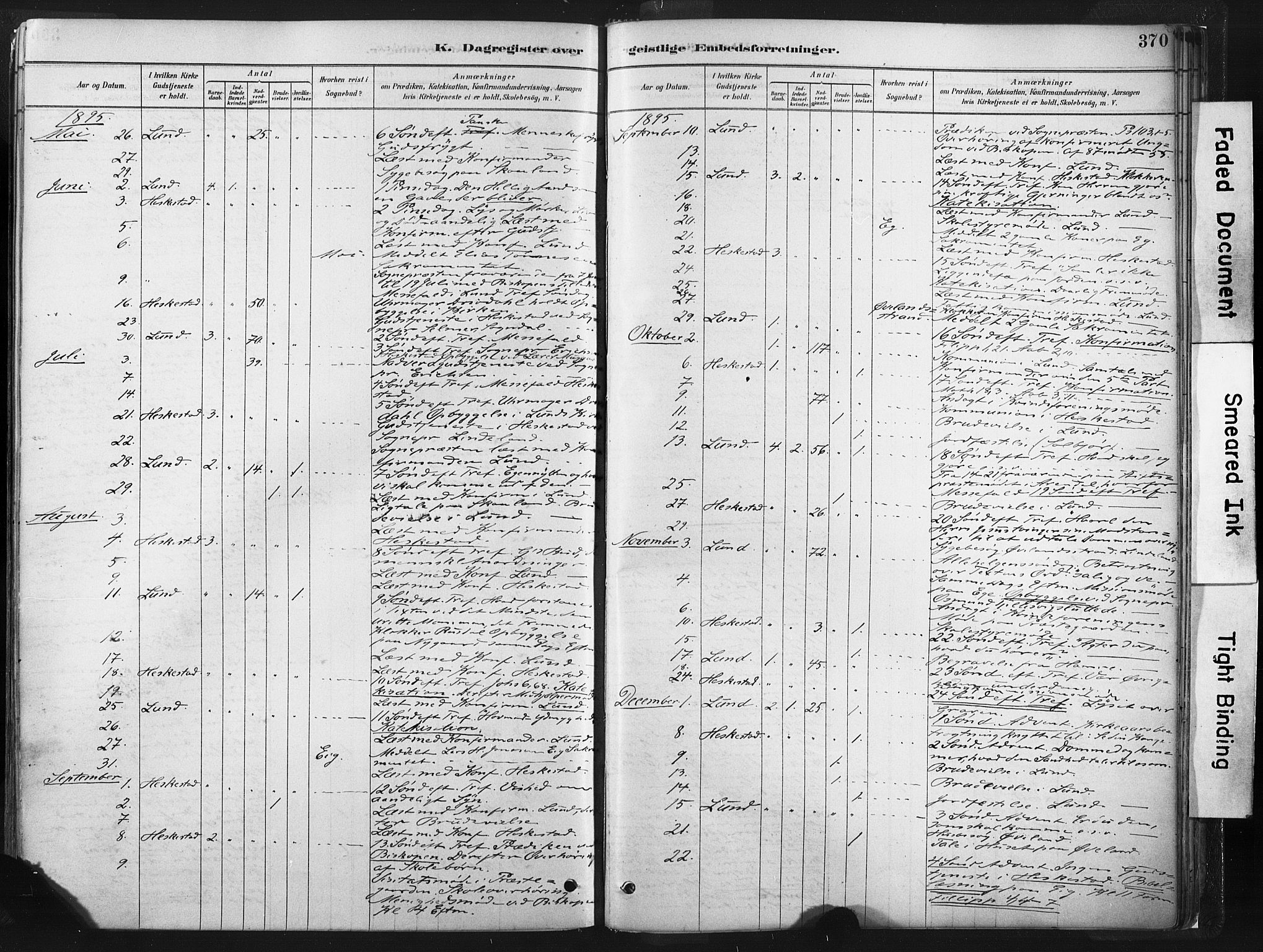 Lund sokneprestkontor, AV/SAST-A-101809/S06/L0011: Parish register (official) no. A 10, 1877-1904, p. 370