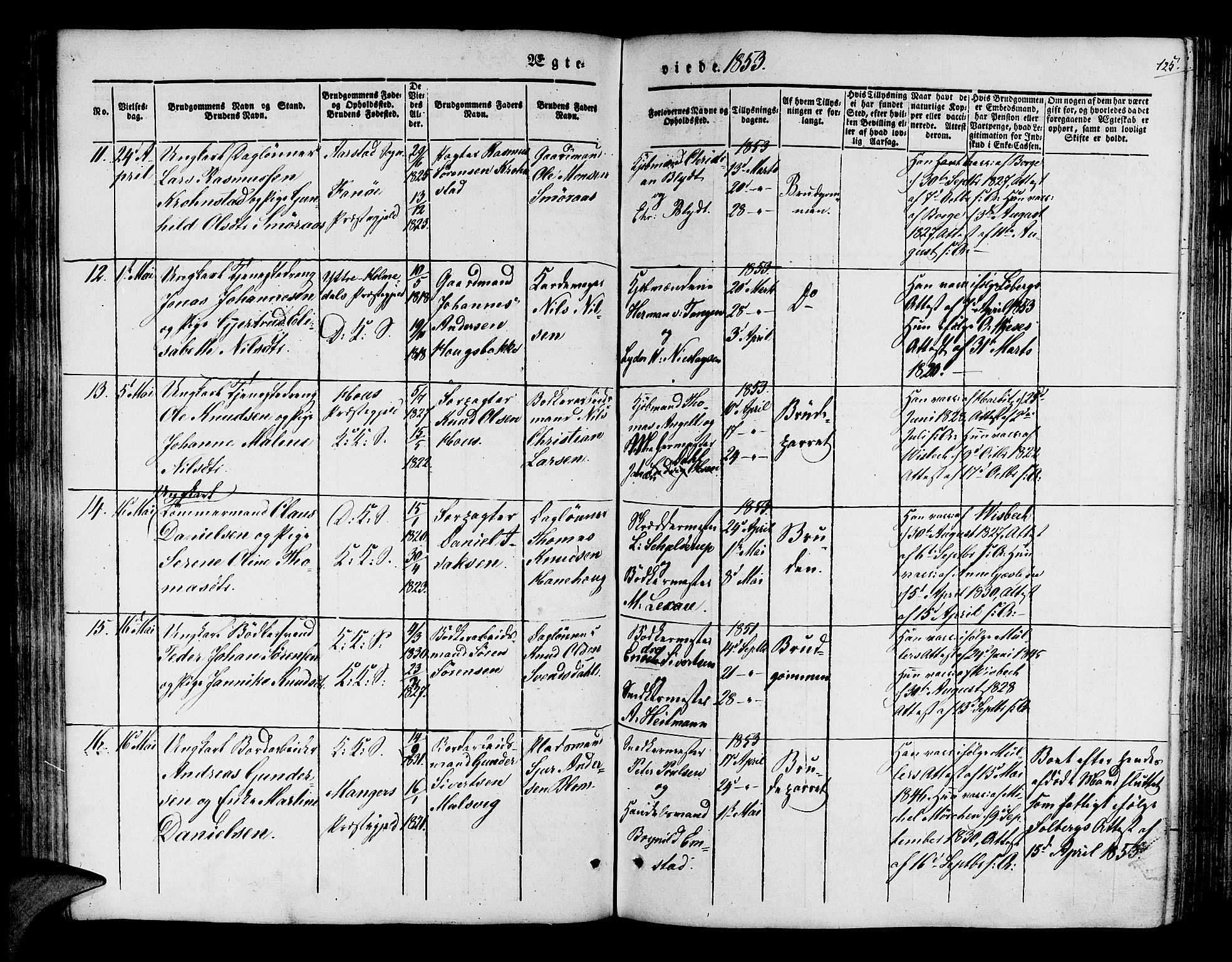 Korskirken sokneprestembete, AV/SAB-A-76101/H/Hab: Parish register (copy) no. D 1, 1840-1867, p. 125