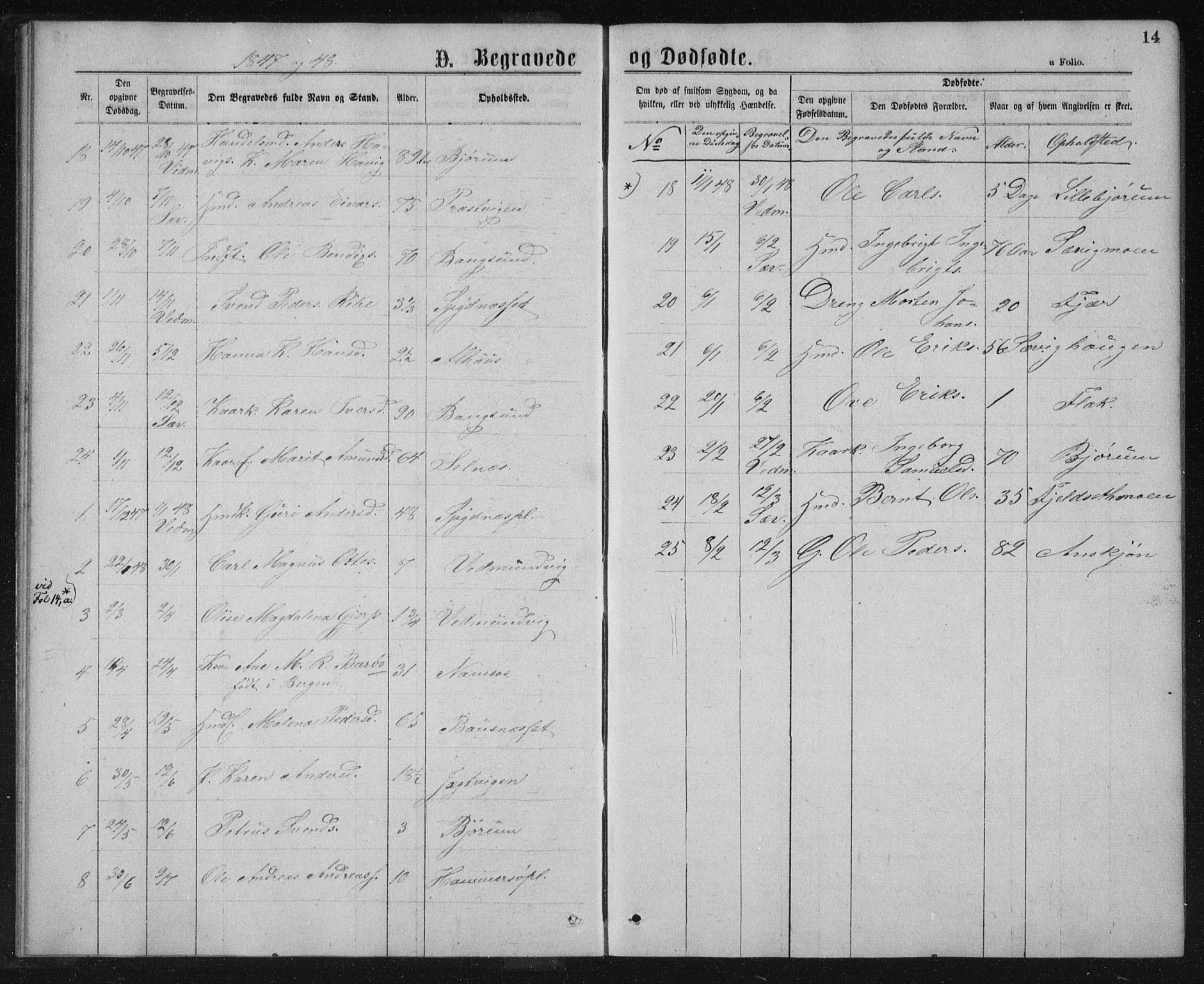 Ministerialprotokoller, klokkerbøker og fødselsregistre - Nord-Trøndelag, SAT/A-1458/768/L0569: Parish register (official) no. 768A04, 1836-1865, p. 14