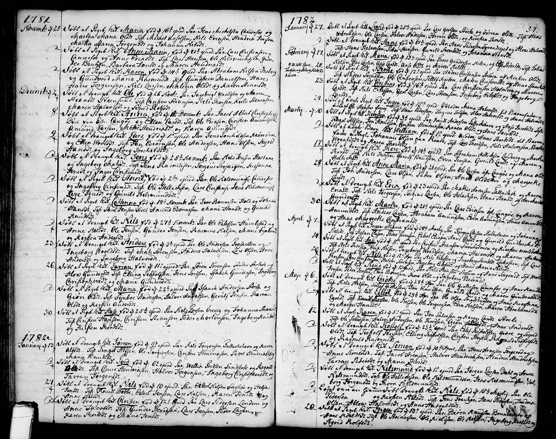 Sannidal kirkebøker, SAKO/A-296/F/Fa/L0002: Parish register (official) no. 2, 1767-1802, p. 57