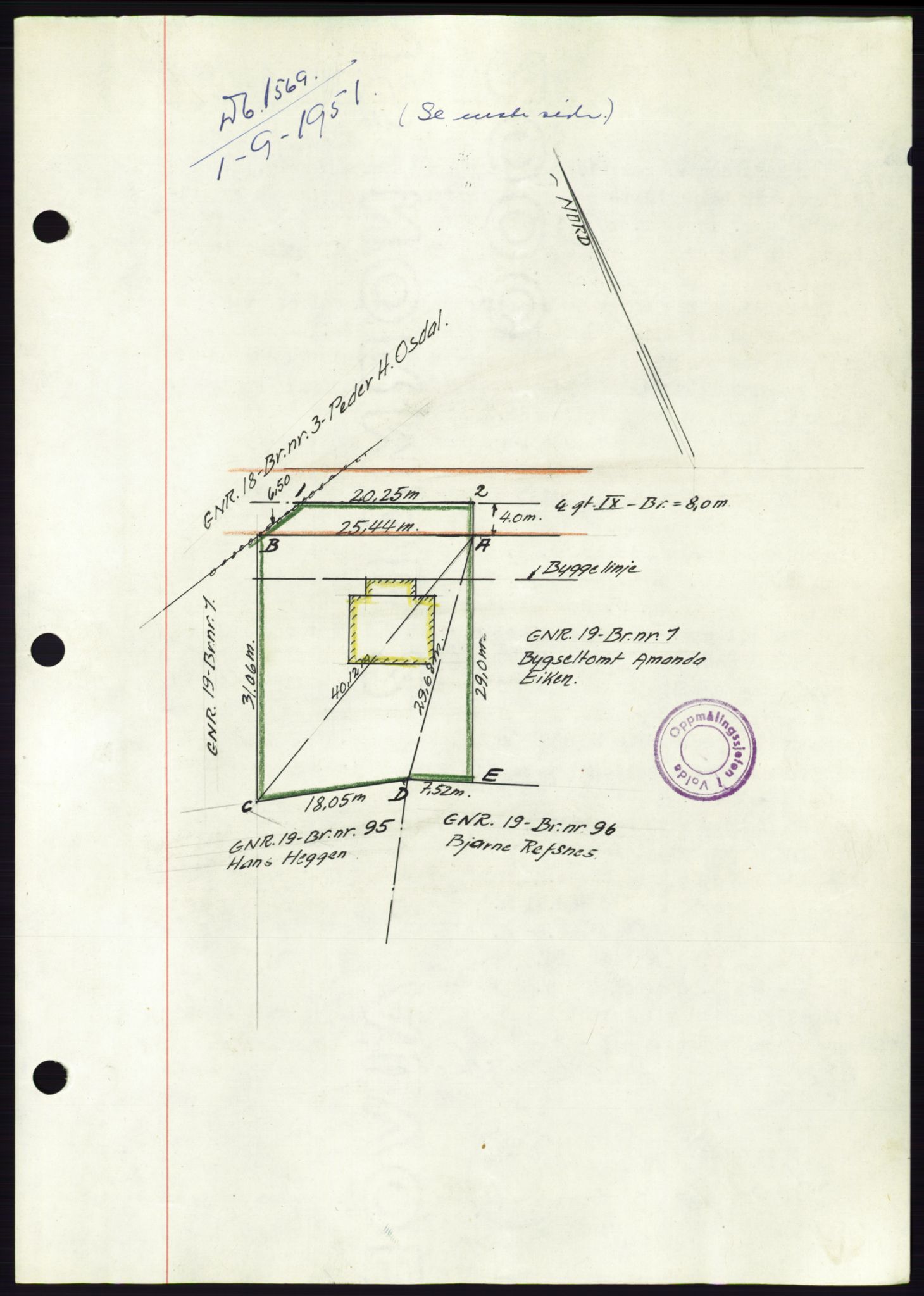 Søre Sunnmøre sorenskriveri, AV/SAT-A-4122/1/2/2C/L0089: Mortgage book no. 15A, 1951-1951, Diary no: : 1569/1951