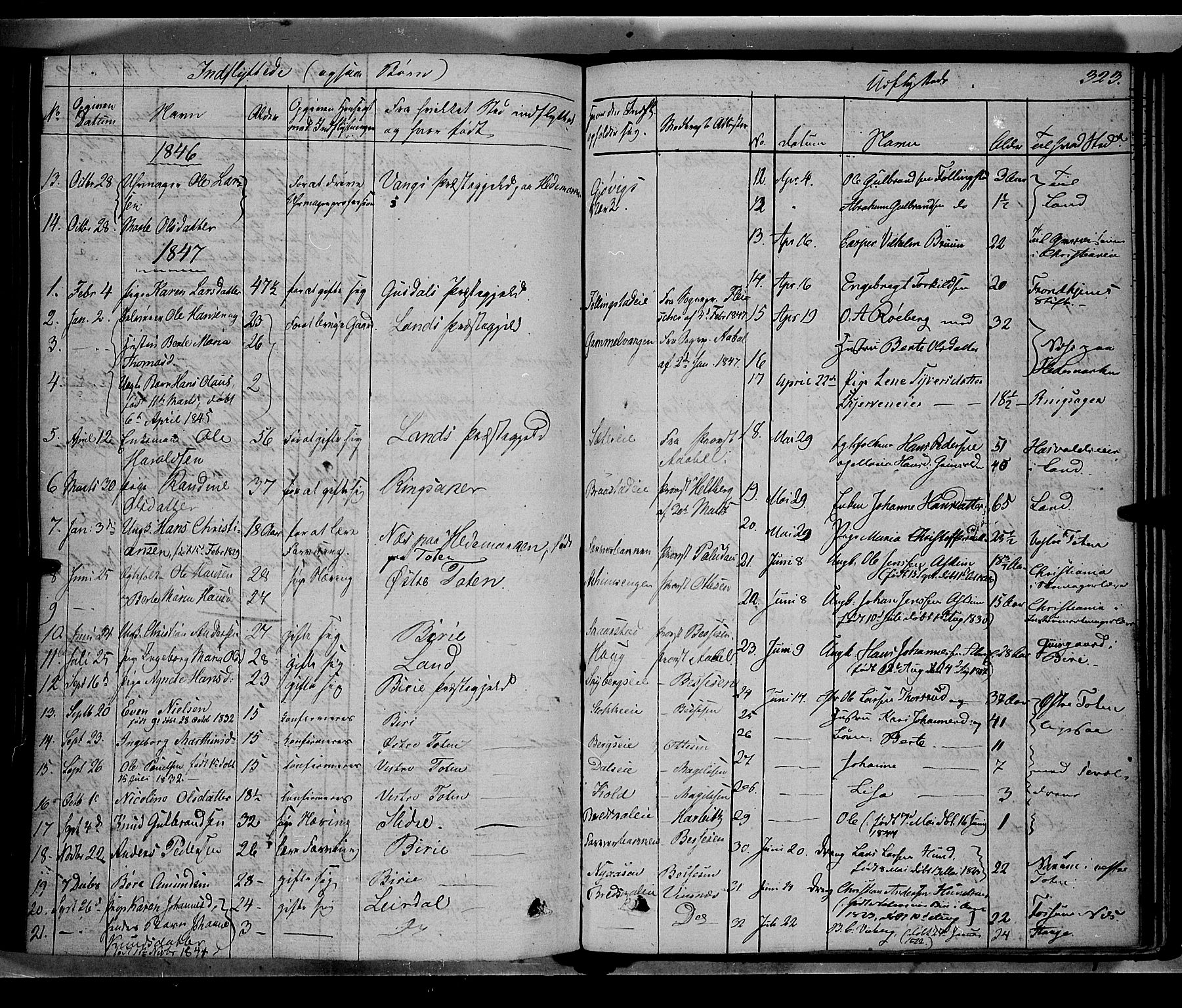 Vardal prestekontor, SAH/PREST-100/H/Ha/Haa/L0005: Parish register (official) no. 5, 1831-1853, p. 323