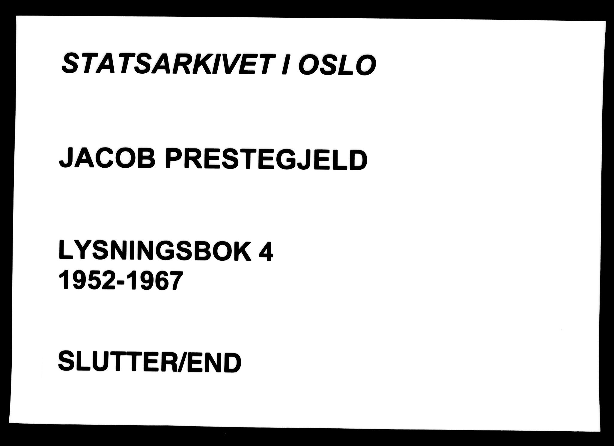 Jakob prestekontor Kirkebøker, AV/SAO-A-10850/H/Ha/L0004: Banns register no. 4, 1952-1967