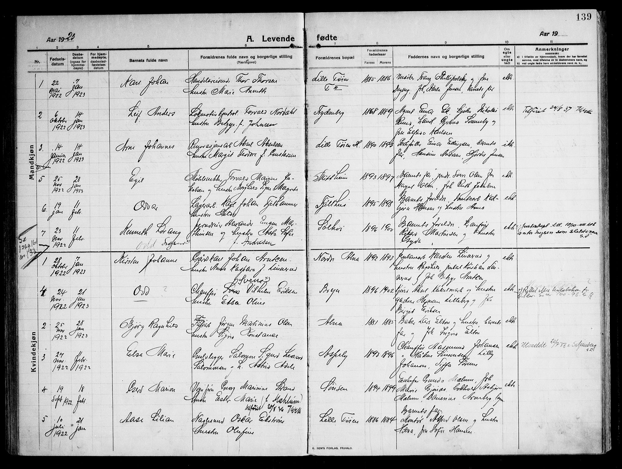 Østre Aker prestekontor Kirkebøker, SAO/A-10840/F/Fa/L0012: Parish register (official) no. I 12, 1913-1924, p. 139