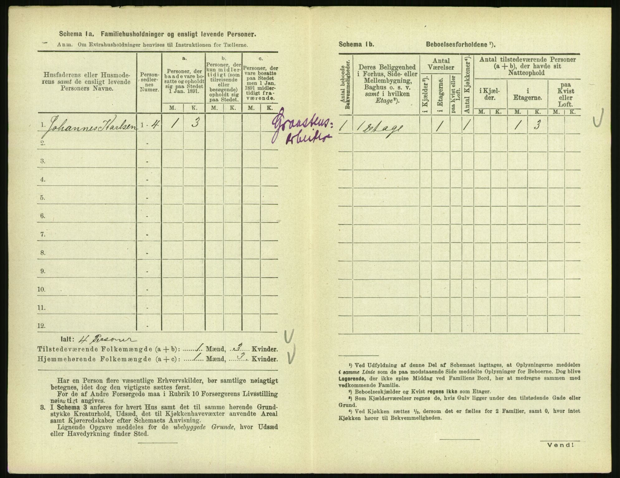 RA, 1891 census for 0801 Kragerø, 1891, p. 1653