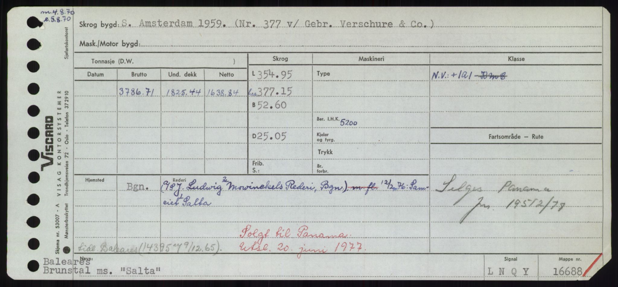 Sjøfartsdirektoratet med forløpere, Skipsmålingen, RA/S-1627/H/Hd/L0031: Fartøy, Rju-Sam, p. 617