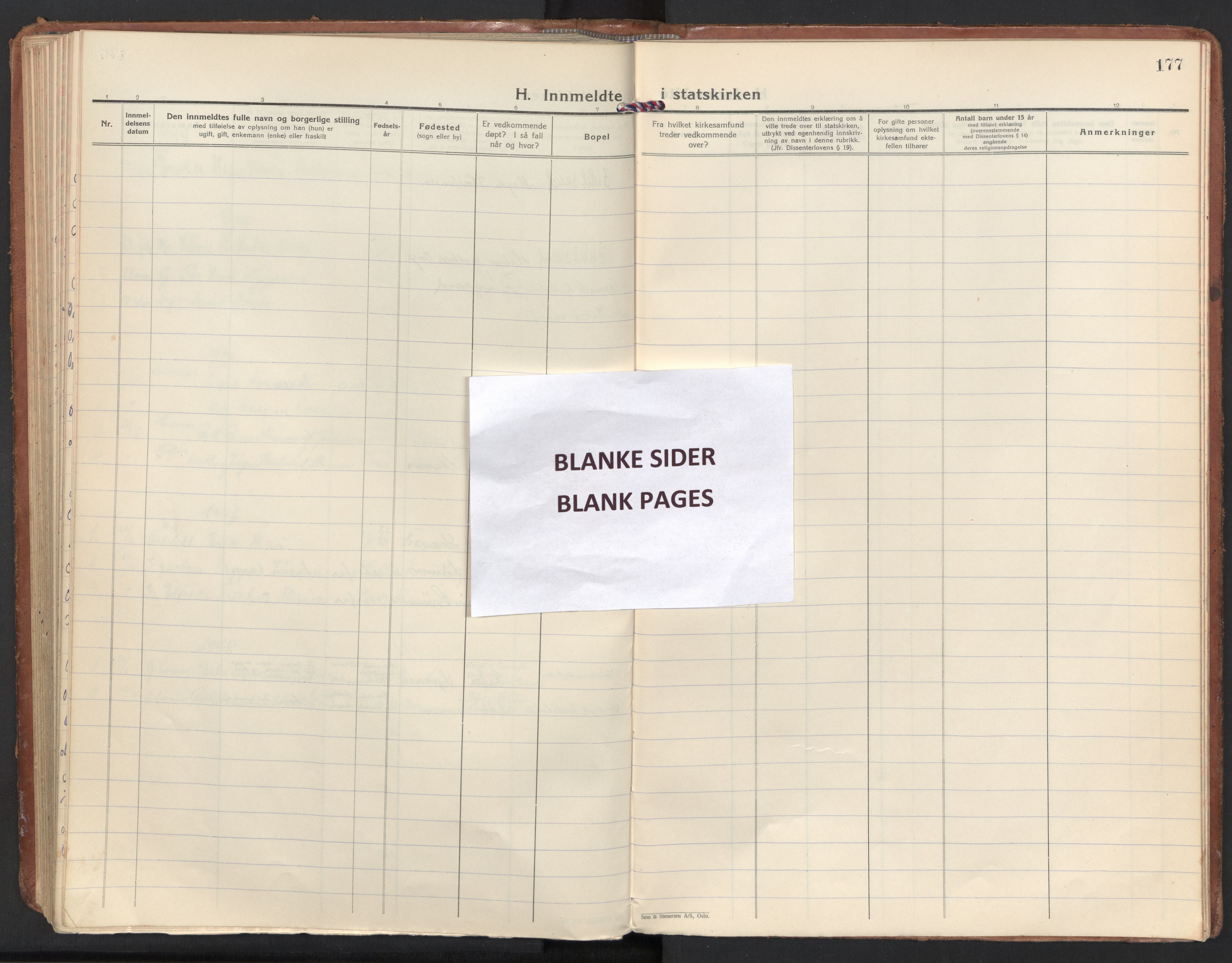 Østre Bærum prestekontor Kirkebøker, AV/SAO-A-10887/F/Fa/L0006: Parish register (official) no. 6, 1934-1961, p. 177