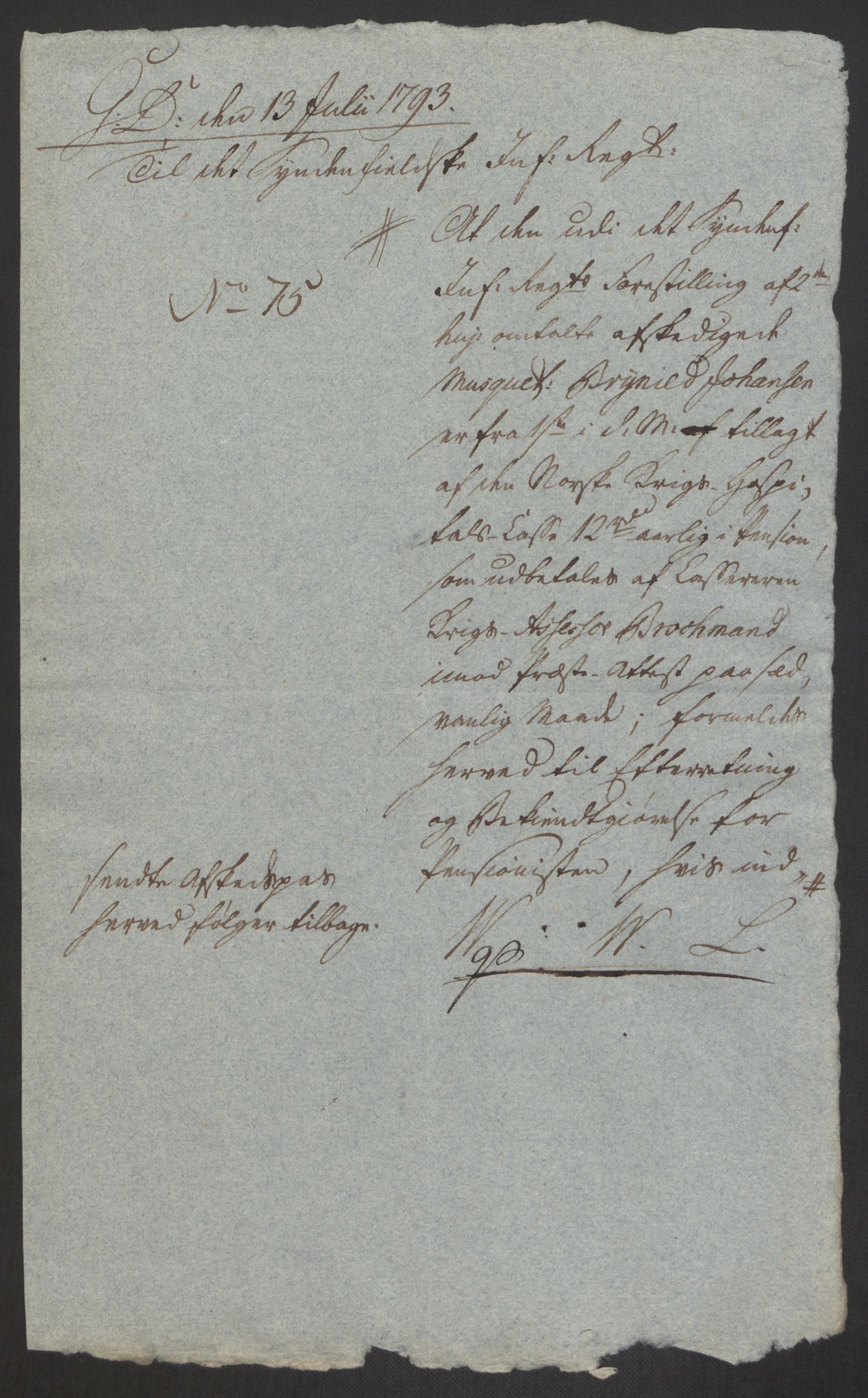 Forsvaret, Den norske kvesthuskasse/krigshospitalkasse, AV/RA-RAFA-1887/F/Fa/L0008: Konsepter, 1790-1793, p. 1144