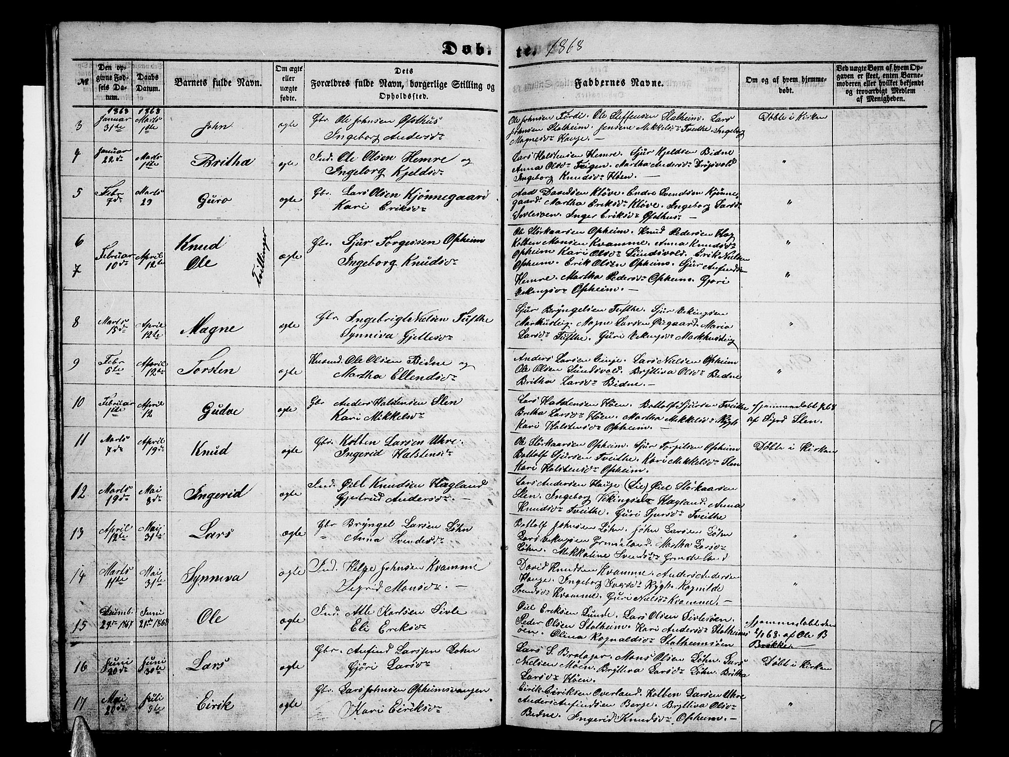 Vossestrand Sokneprestembete, AV/SAB-A-79101/H/Hab: Parish register (copy) no. A 1, 1855-1879